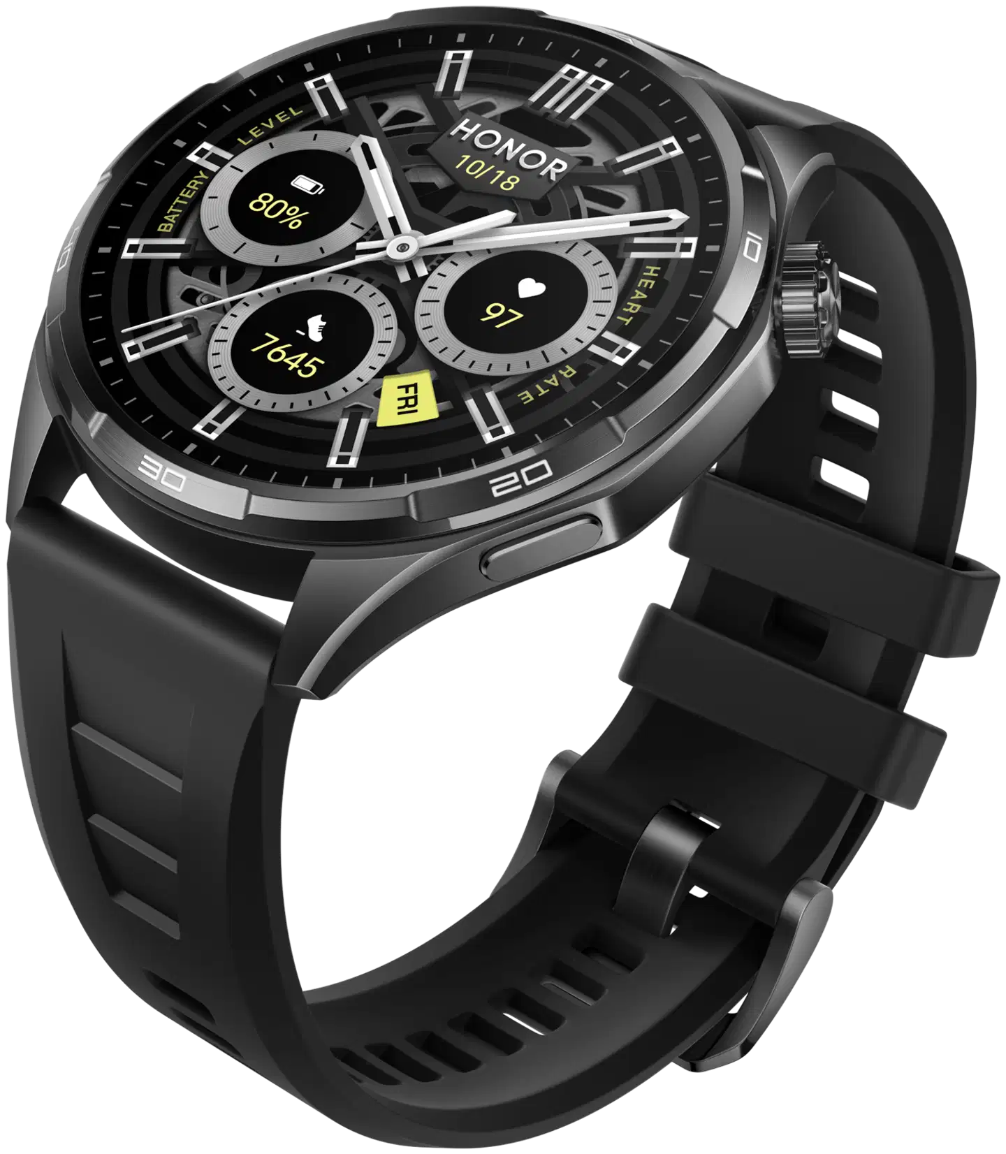 HONOR Watch 6 32MB+4GB -älykello, musta silikoniranneke - 5