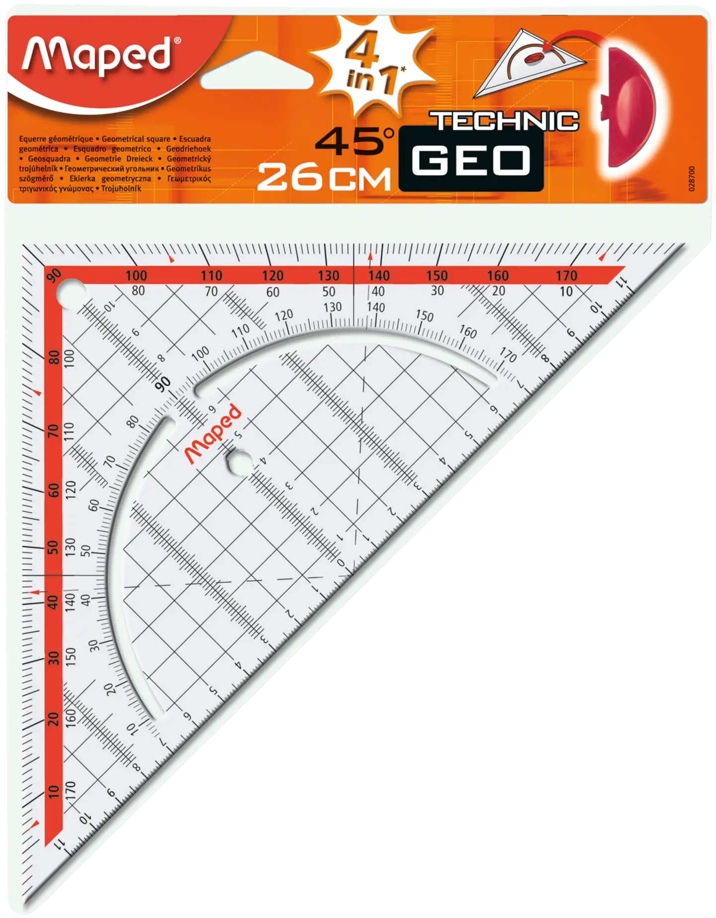 Maped Viivain geokolmio 26 cm kahvalla