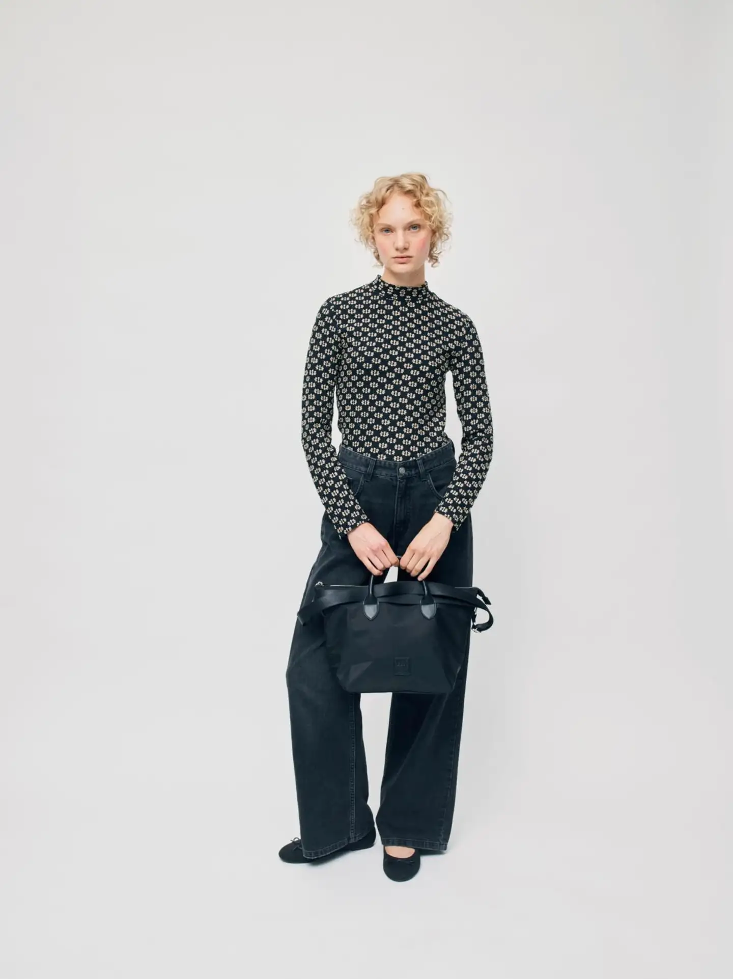 WKLY. naisten farkut wide leg 222W280352 - black denim - 3