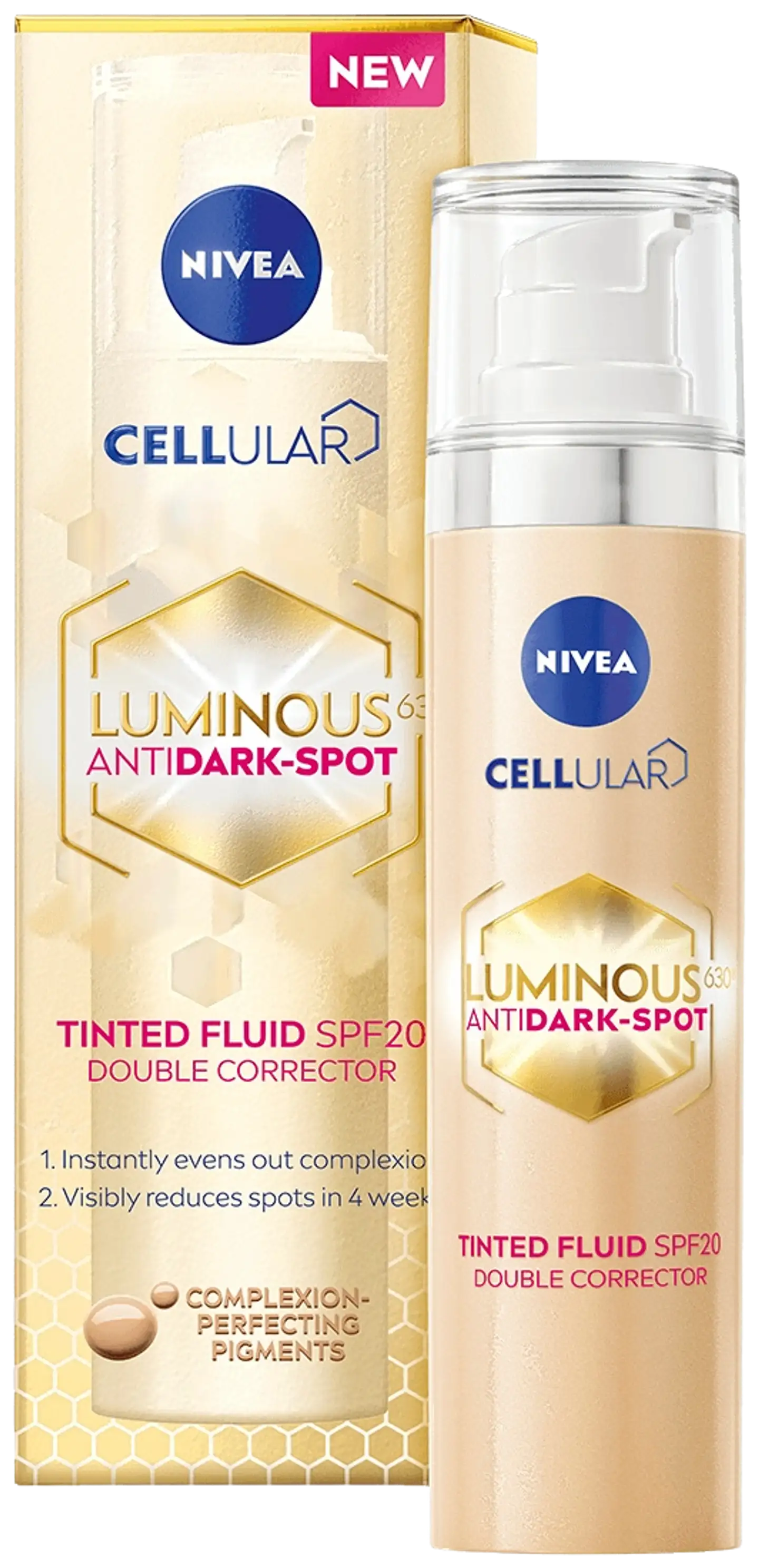 NIVEA 40ml Cellular Luminous630 Anti Dark-Spot Tinted Fluid sk 20 -päivävoide