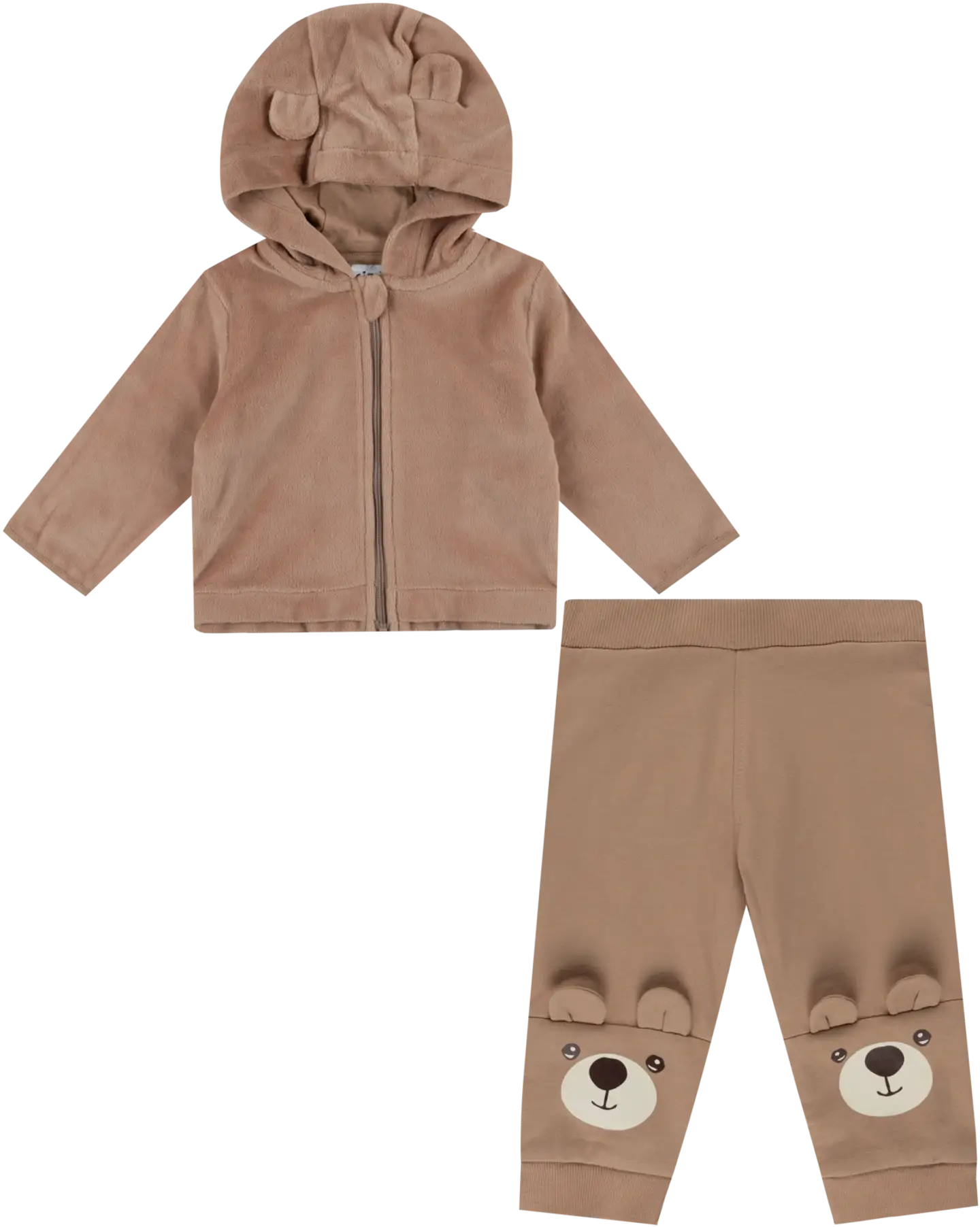 Ciraf vauvojen veluuritakki ja collegehousut Nalle 250B260102 - Warm taupe - 1