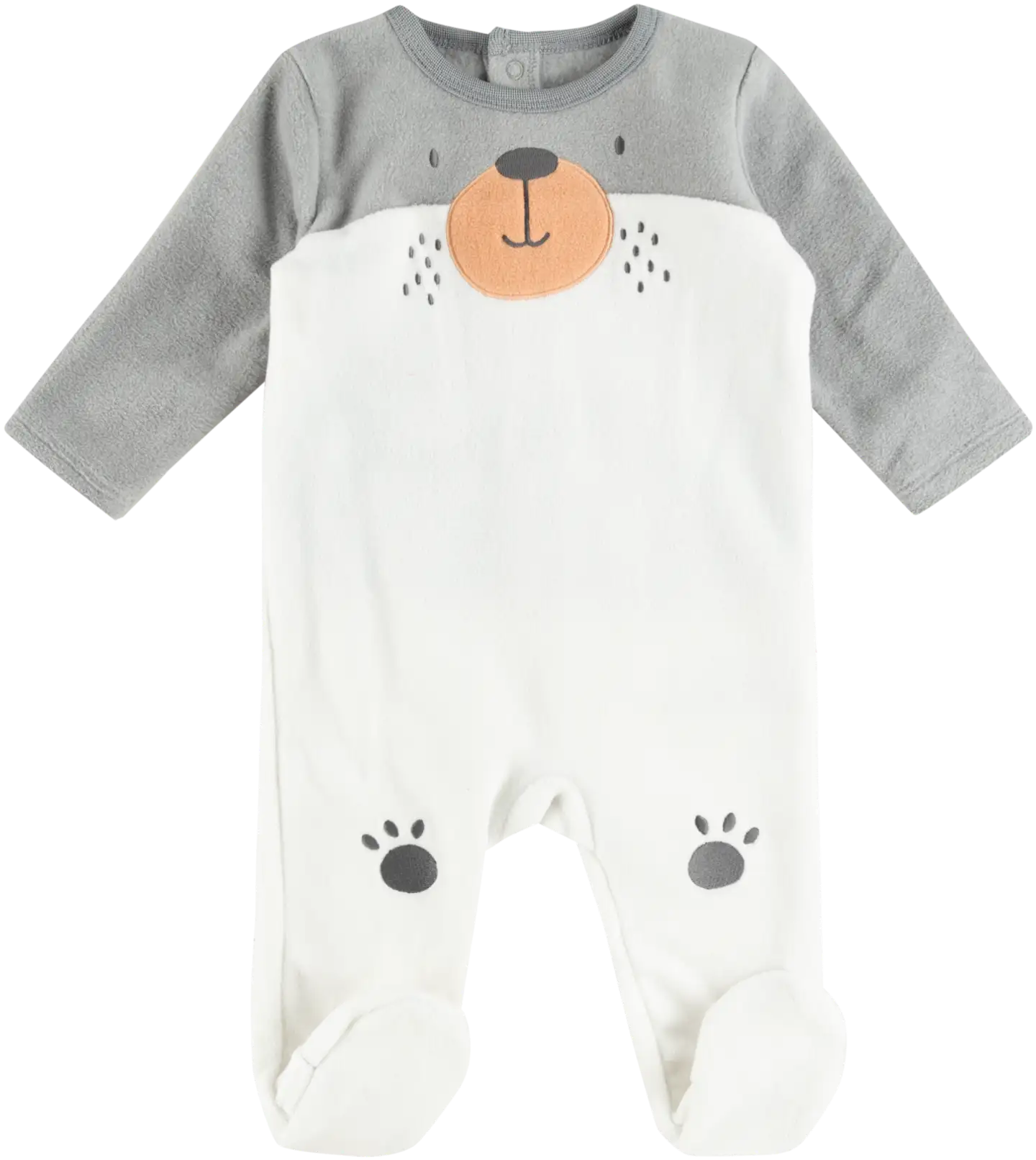 TEX BABY vauvojen potkupuku velour Nalle - GREY CHINE - 1