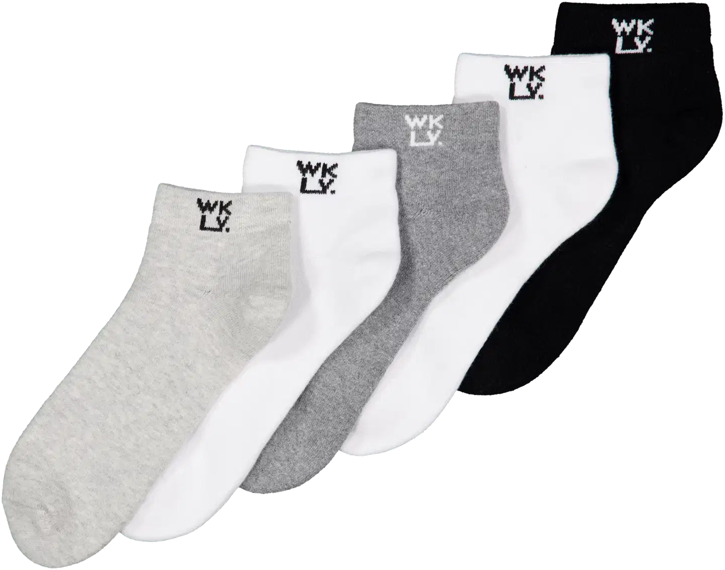 WKLY. naisten treenisukat terry 214W062604 5-pack - White/grey melange/black