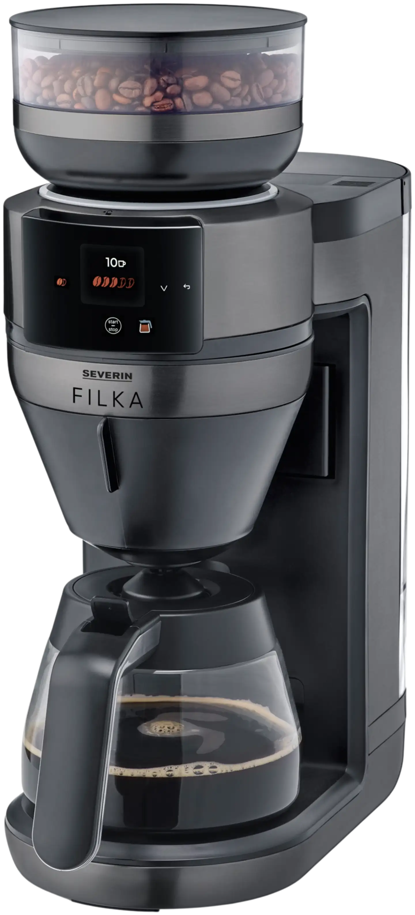 Severin kahvinkeitin lasikannulla KA4854 Filk Dark Inox - 1