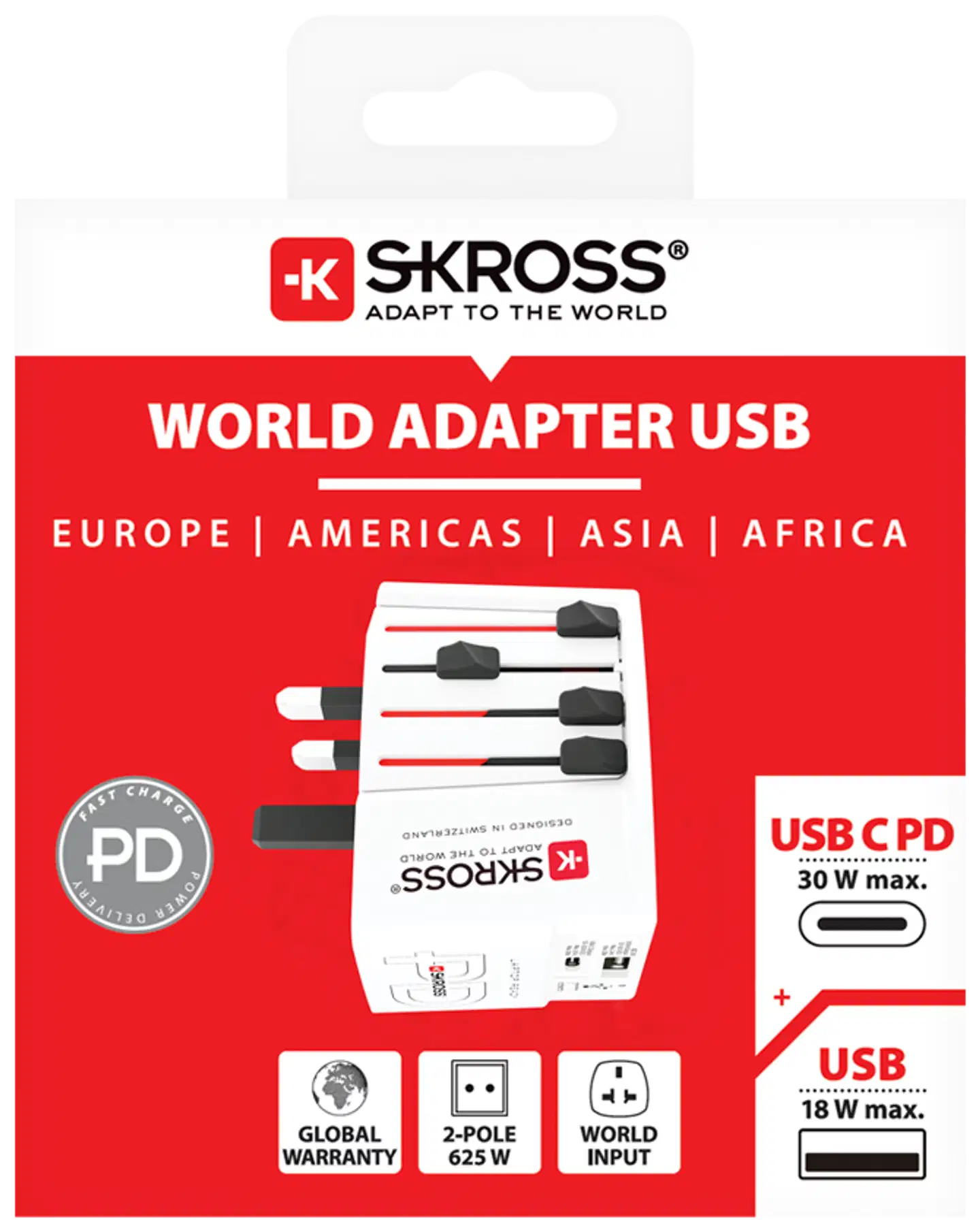 Skross maailma-adapteri USB - 3