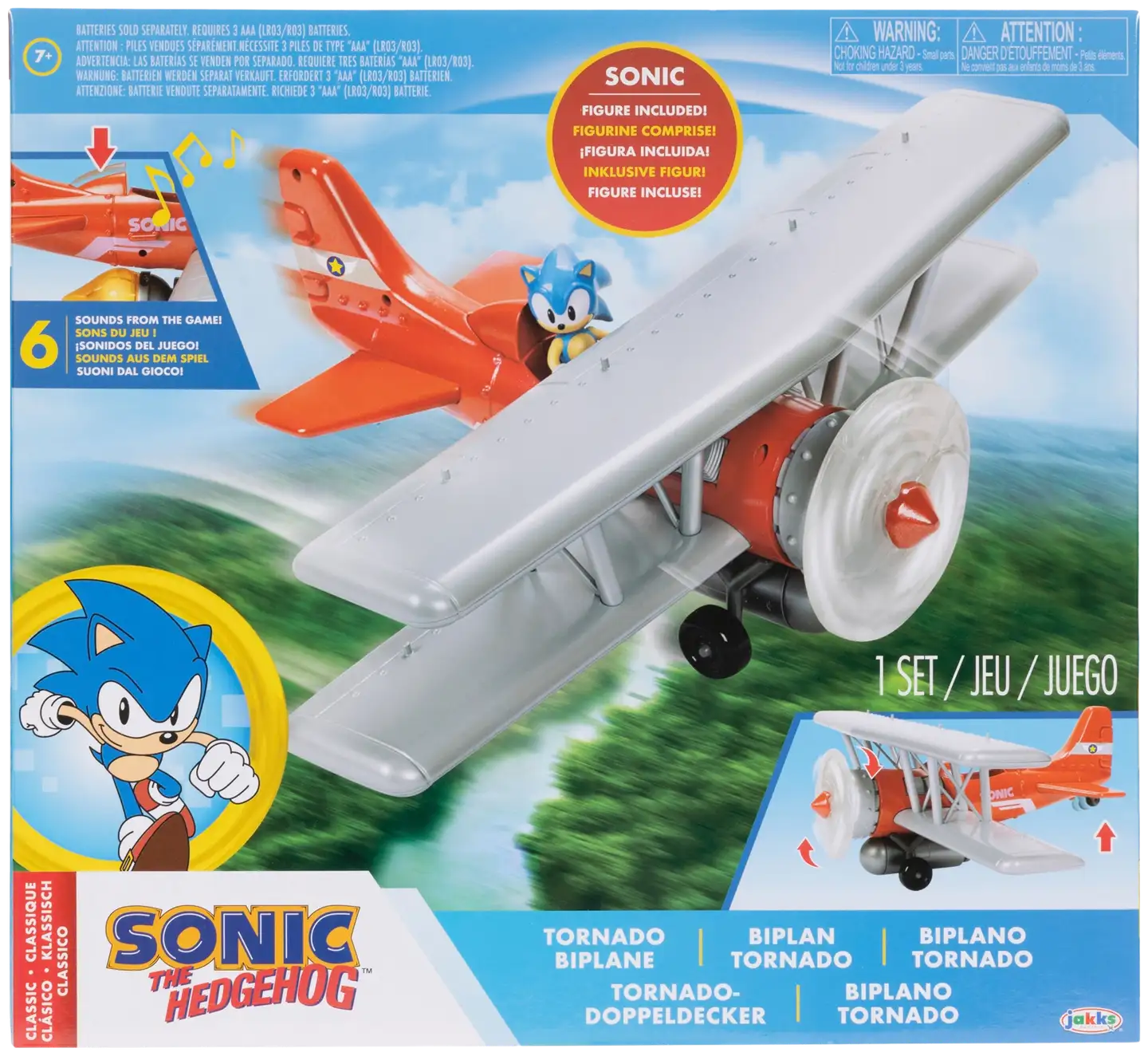 Sonic leikkisetti Tornado Biplane + Sonic-hahmo 2.5" - 12