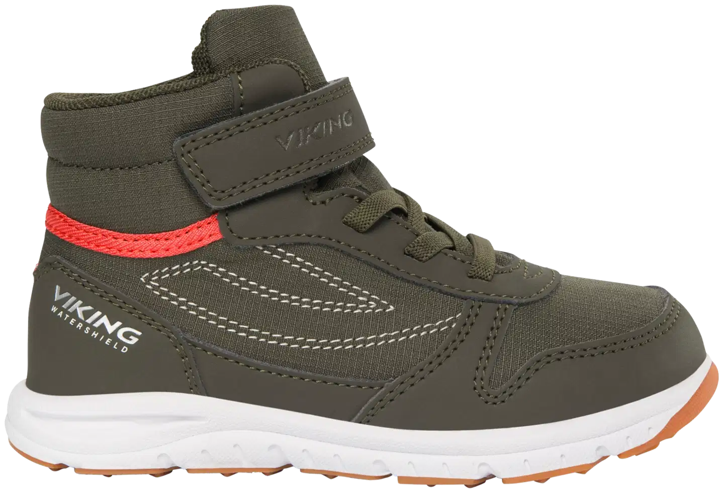 Viking lasten vedenpitävä välikausikenkä Hovet Mid - Olive/Red - 1