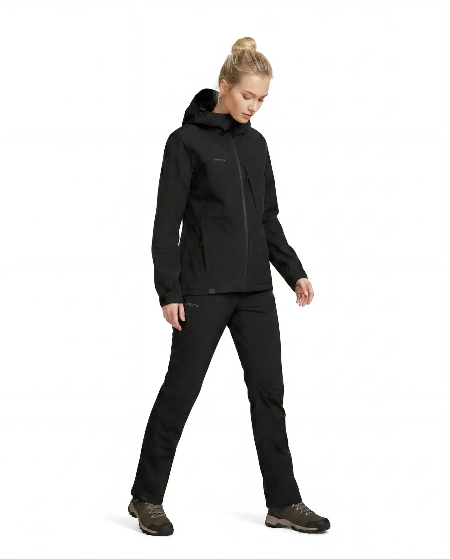 Luode12 naisten kevytvanuhousut 223L332472 - black - 4