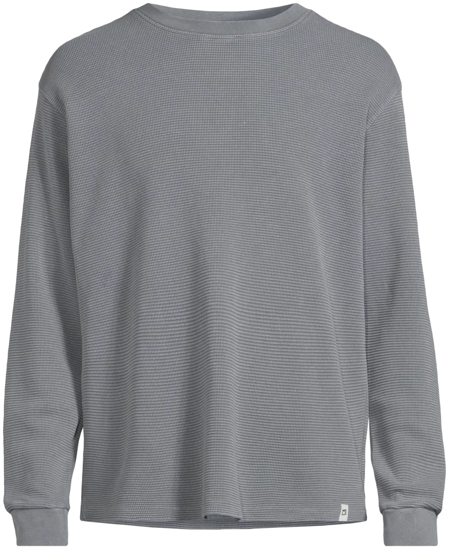 WKLY. miesten pitkähihainen trikoopusero vohvelipintainen, O-pääntie 195W252603 - Steel grey acid - 2