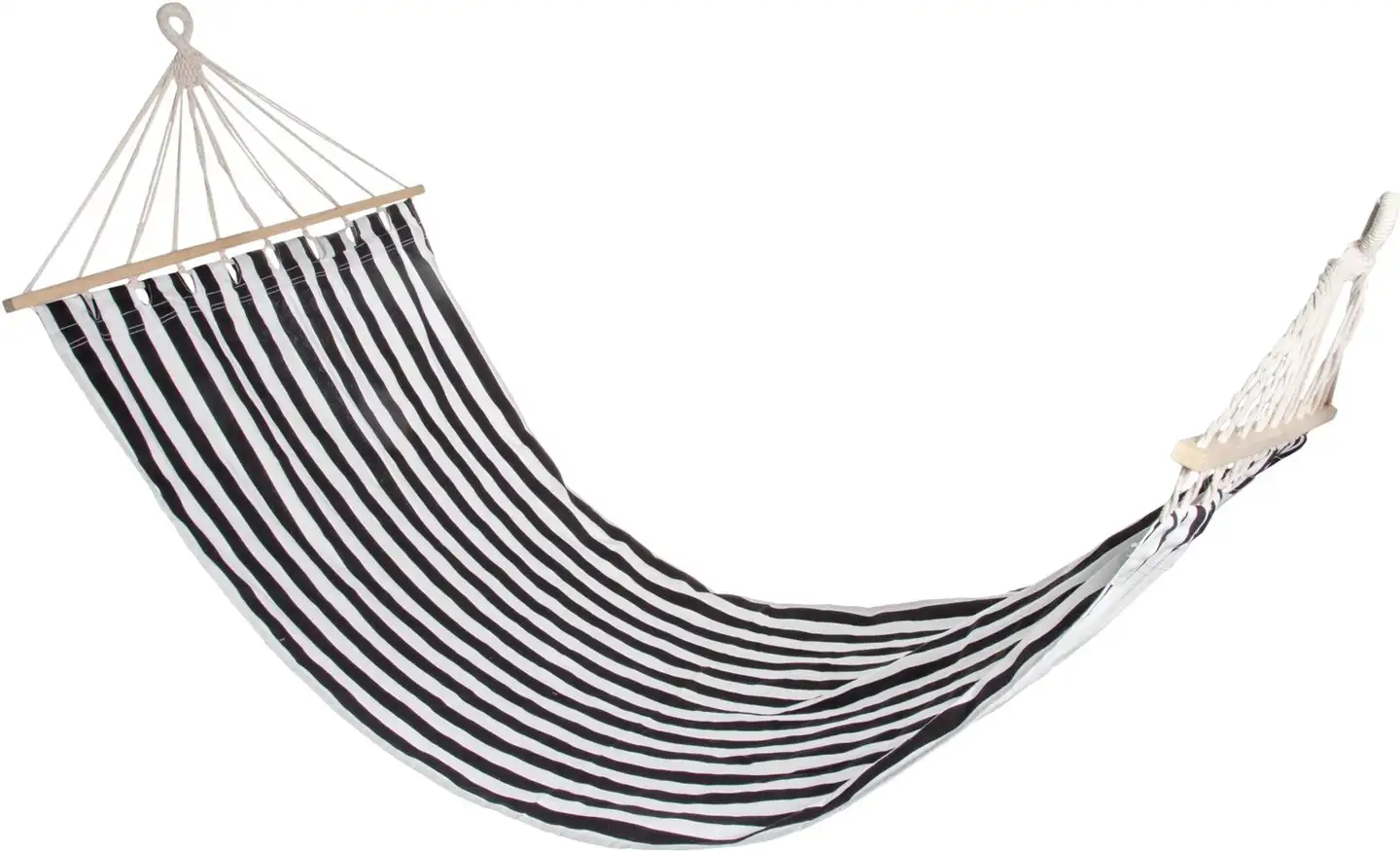 4Living Riippumatto raitakuosi musta/valkoinen 80x200 cm - 1