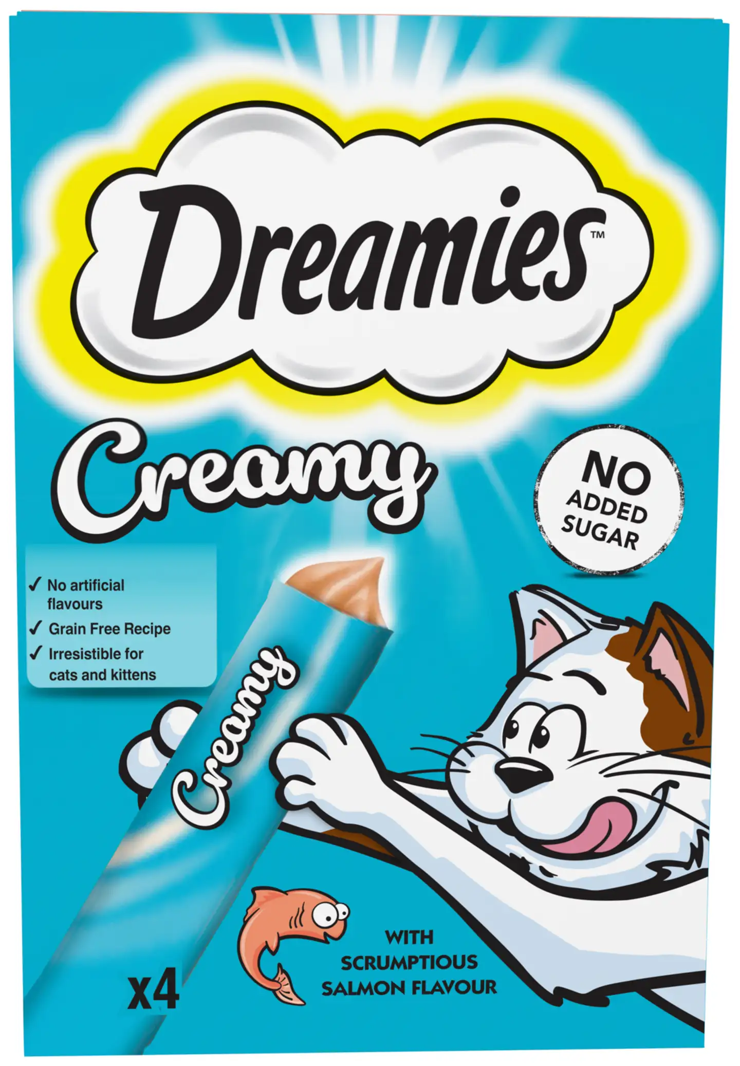 Dreamies Creamy kissanherkku Lohta 4x10g