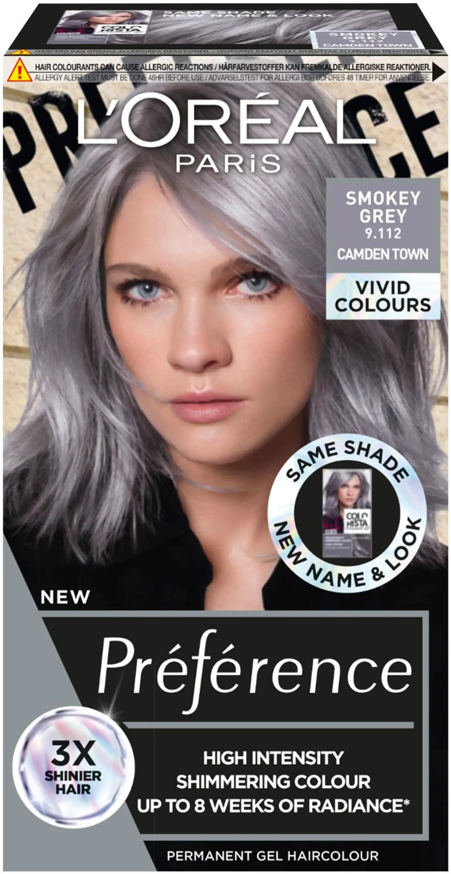 L'Oréal Paris Préférence Vivid Colours Smokey Grey intensiivinen kestoväri 1kpl - 2