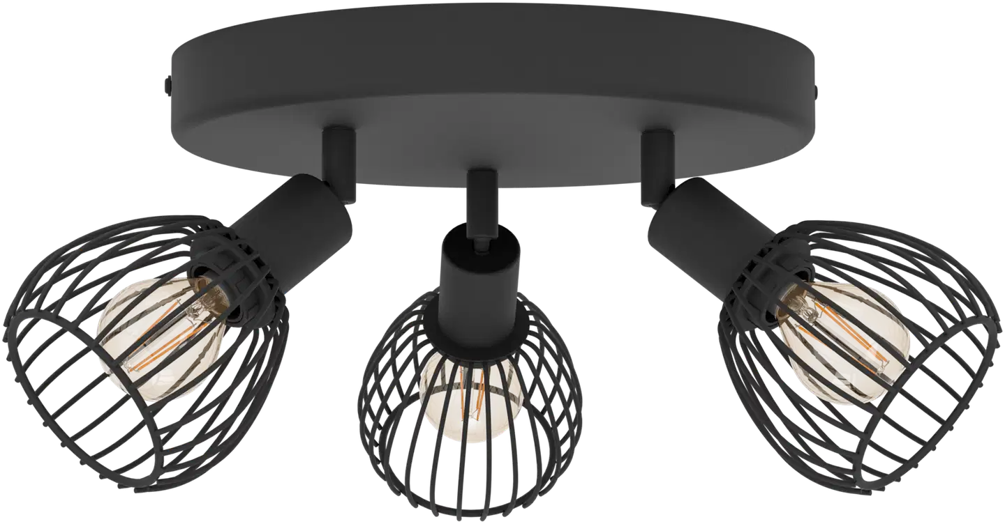 EGLO kattospotti 3-os. Sonnino, E14, musta - 1