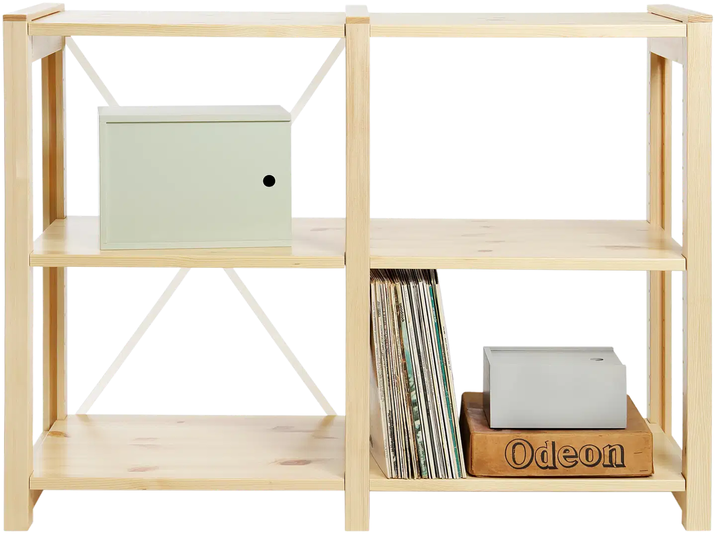 Lundia Classic LP-levyhylly, luonnonvalkoinen - 1