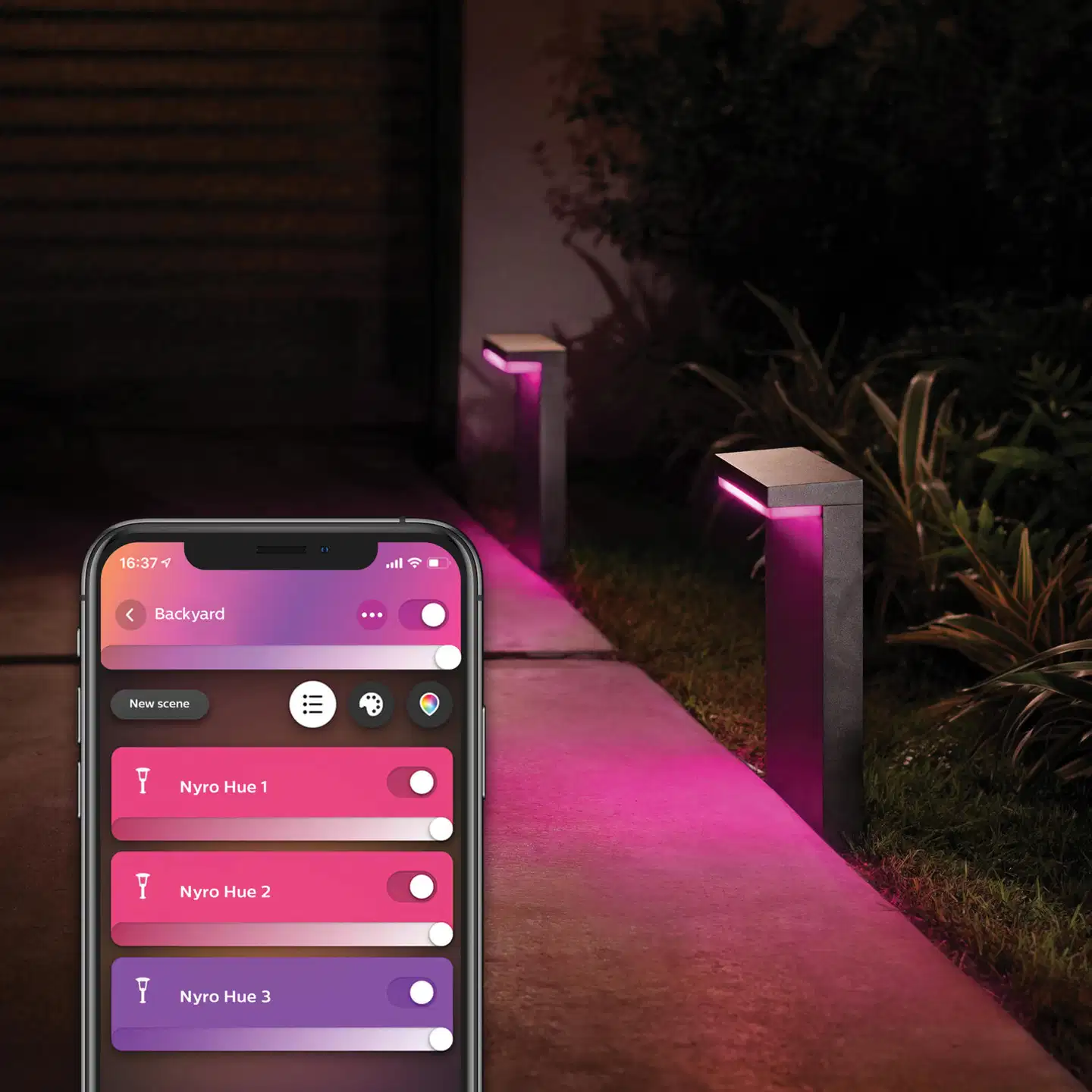 Philips Hue Nyro -jalustavalaisin ulkokäyttöön 14W 2000-6500K 1020LM musta - 5