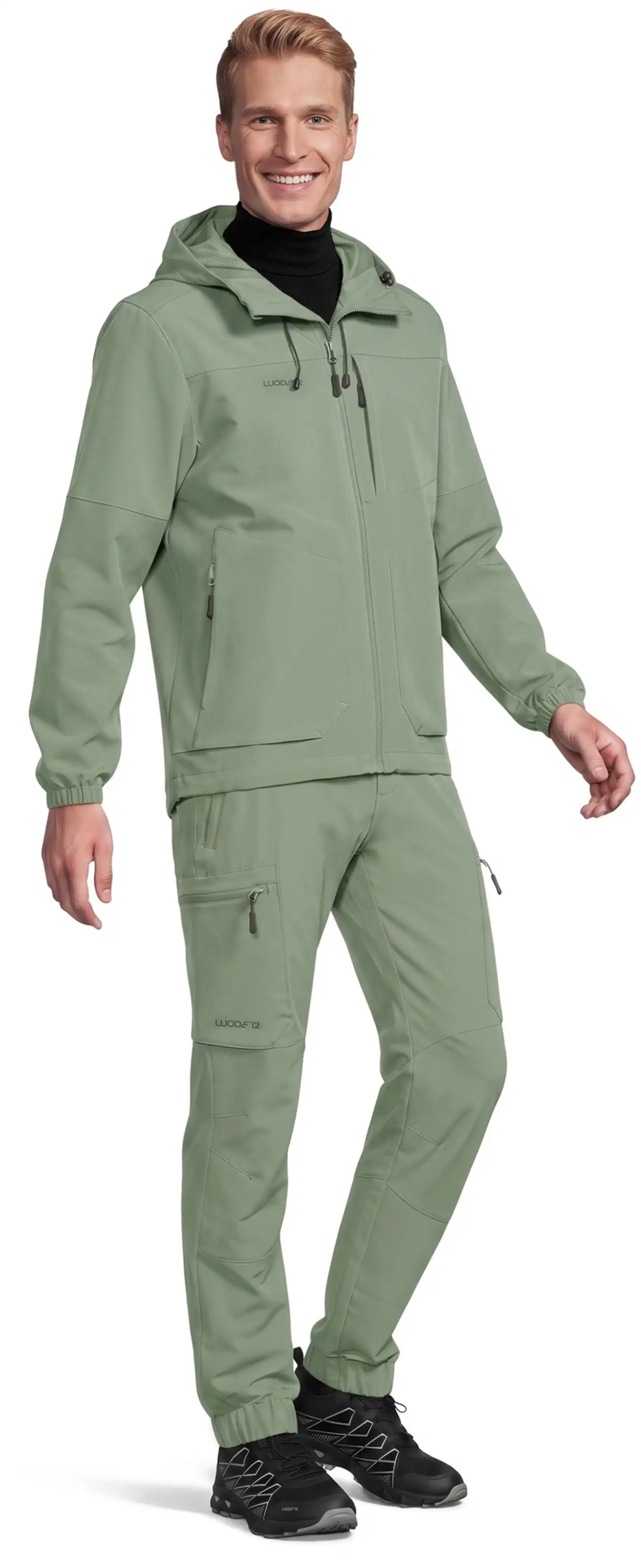 Luode12 miesten retkeilyhousut loose-fit 204L112668 - oil green - 4