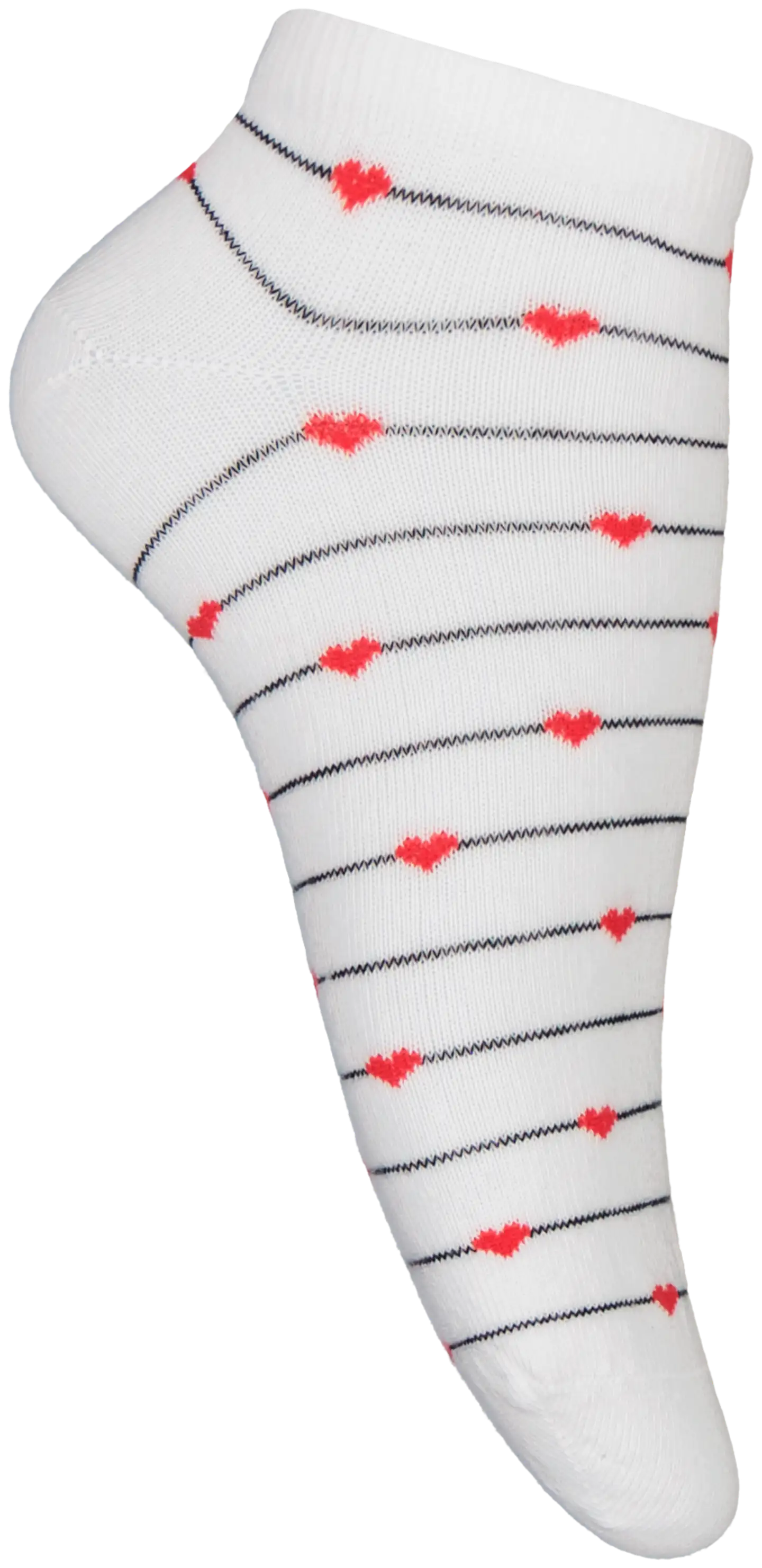 House naisten sneakersukat Raitasydän 5-pack - White/black stripes - 2