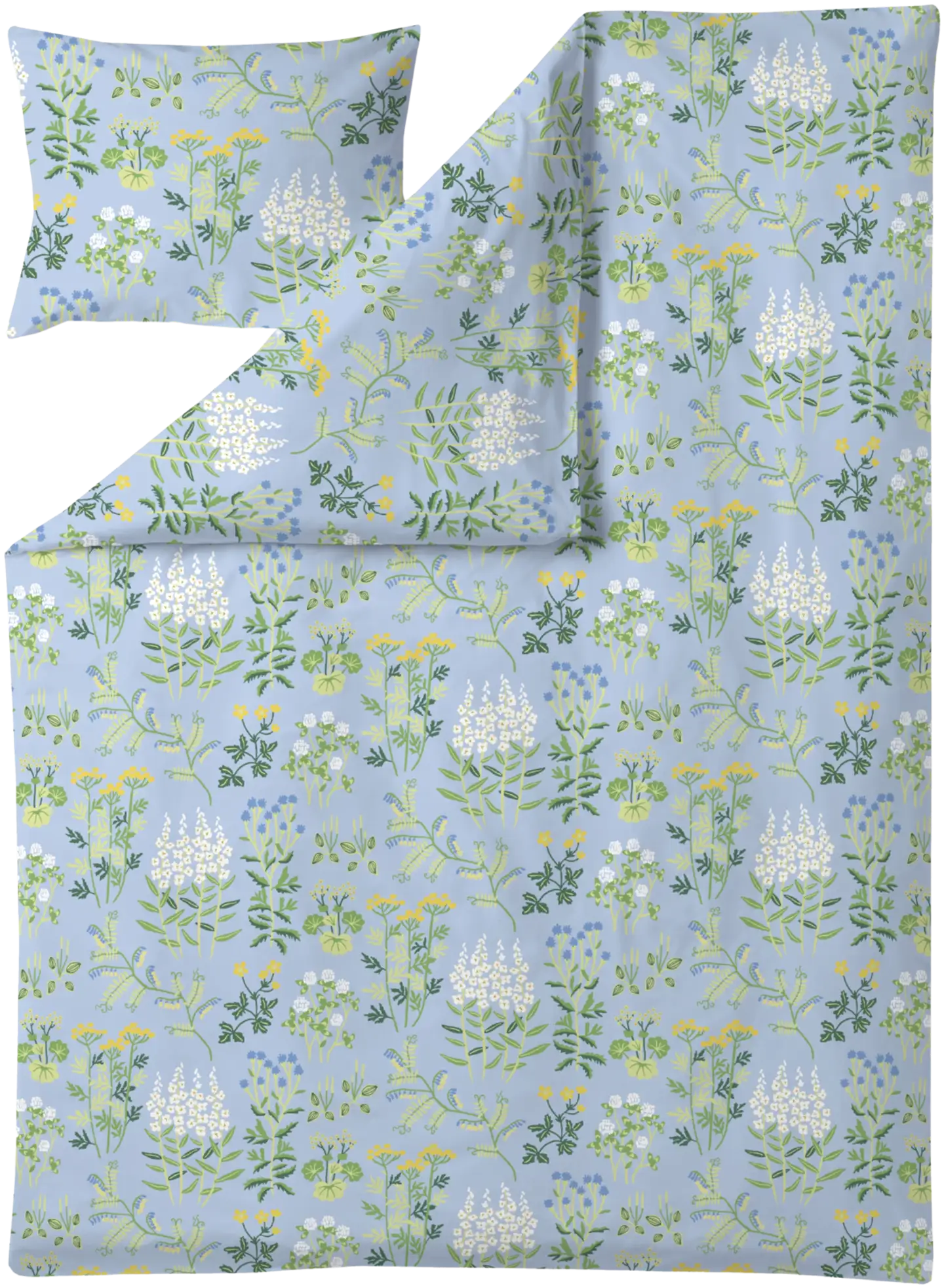 Finlayson pussilakanasetti Joutomaa 150x210+50x60 v.sin/vihreä - 1