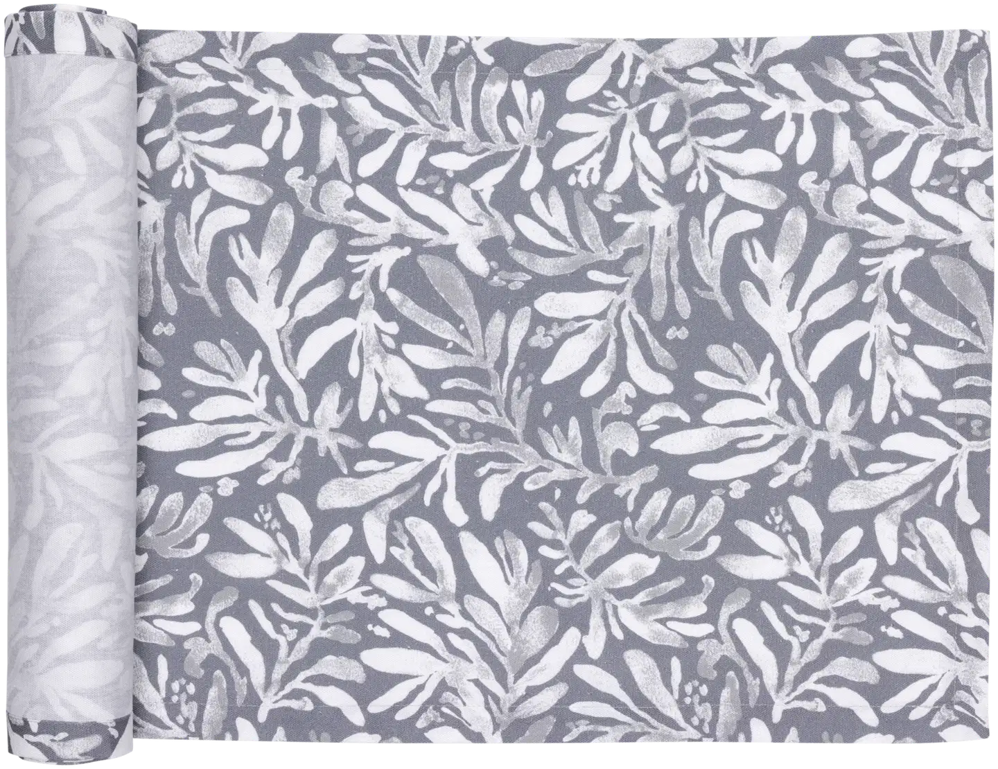 Pentik Hetki akryylipinnoitettu kaitaliina 45x160 cm lehti harmaa