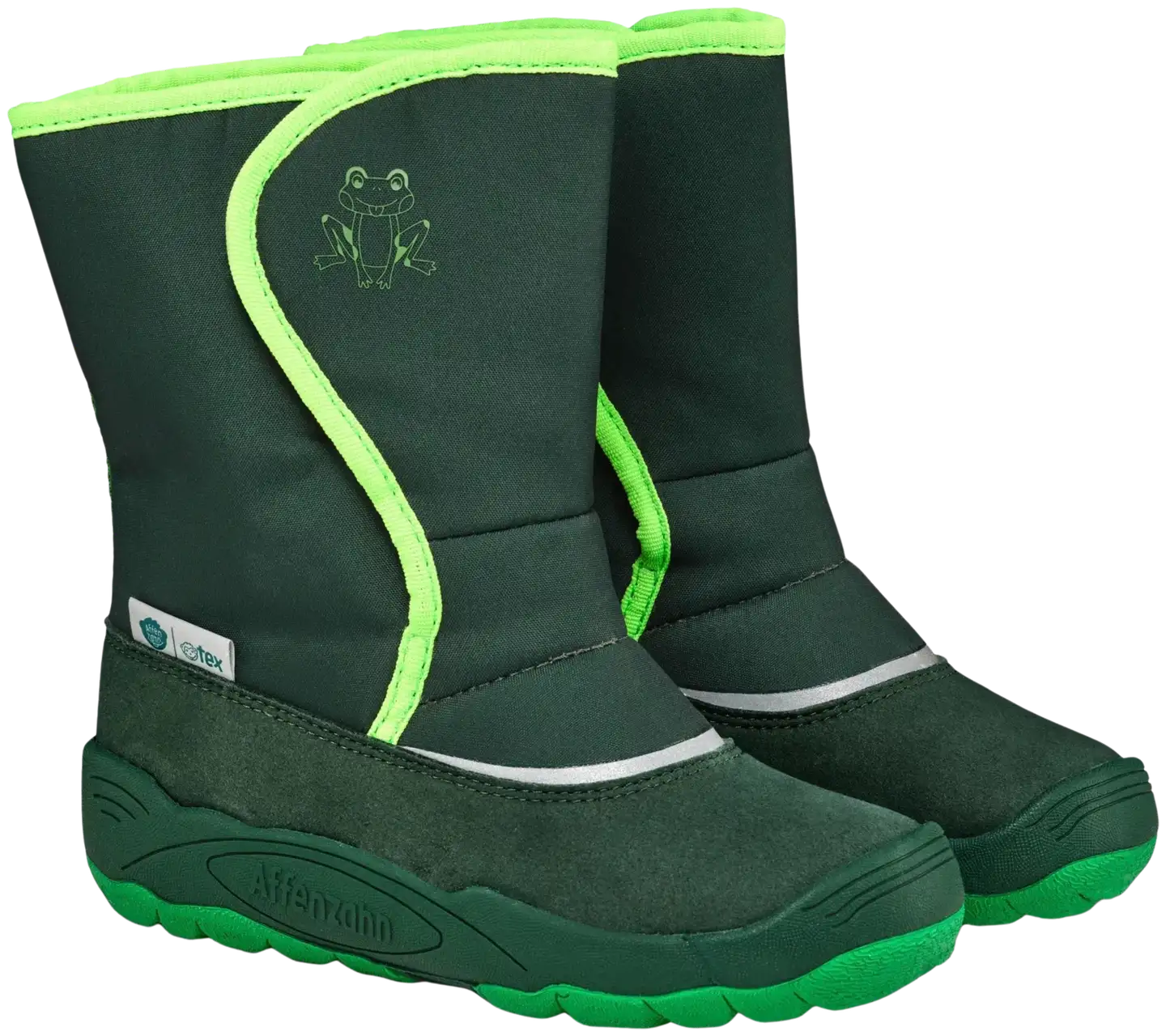 Affenzahn lasten paljasjalkakenkä Snow Boot Vegan Freezy - Frog - 1