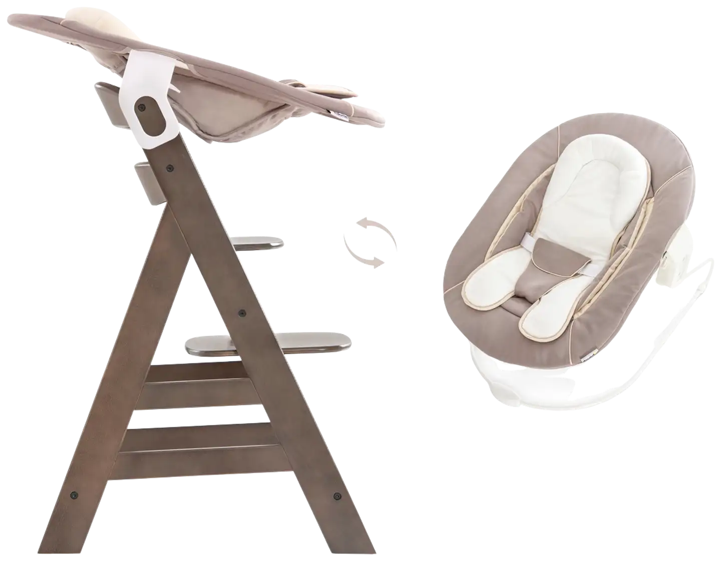Hauck sitteri ja syöttötuolin istuin Alpha beige - 14