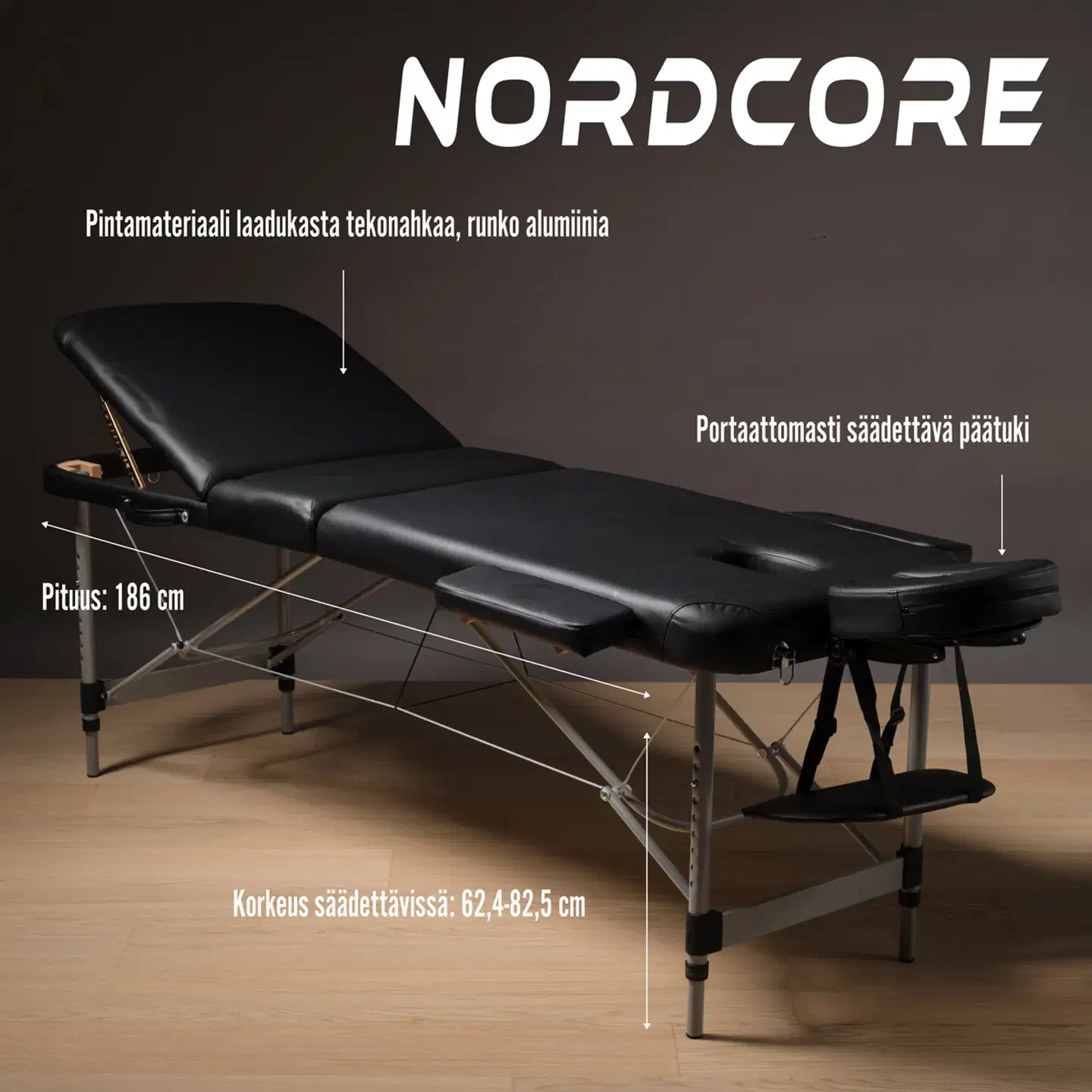 Nordcore hierontapöytä core a300, musta - 6