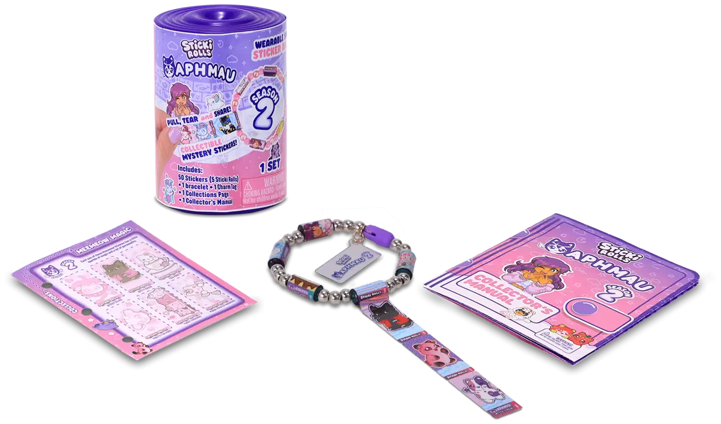 Sticki Rolls Aphmau Tarrarannekoru Yllätyspakkaus 50 tarraa - 7