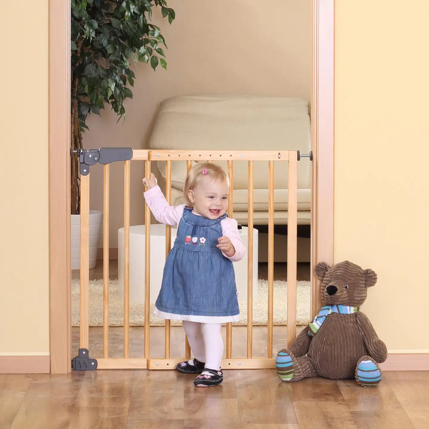 Reer turvaportti esteetön, puinen 75–104,5cm - 12