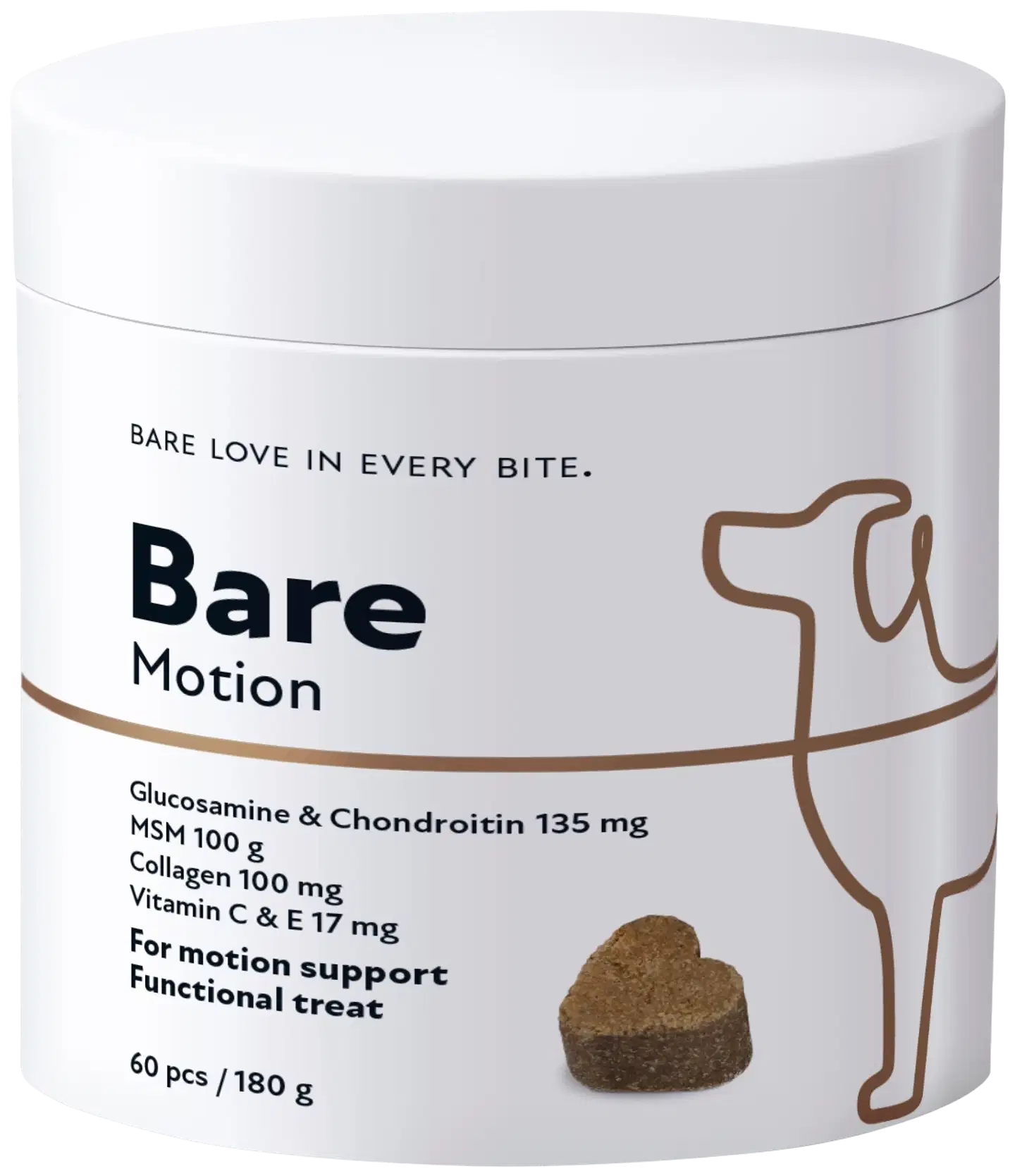 Bare Motion Funktionaalinen makupala 60 kpl 180 g