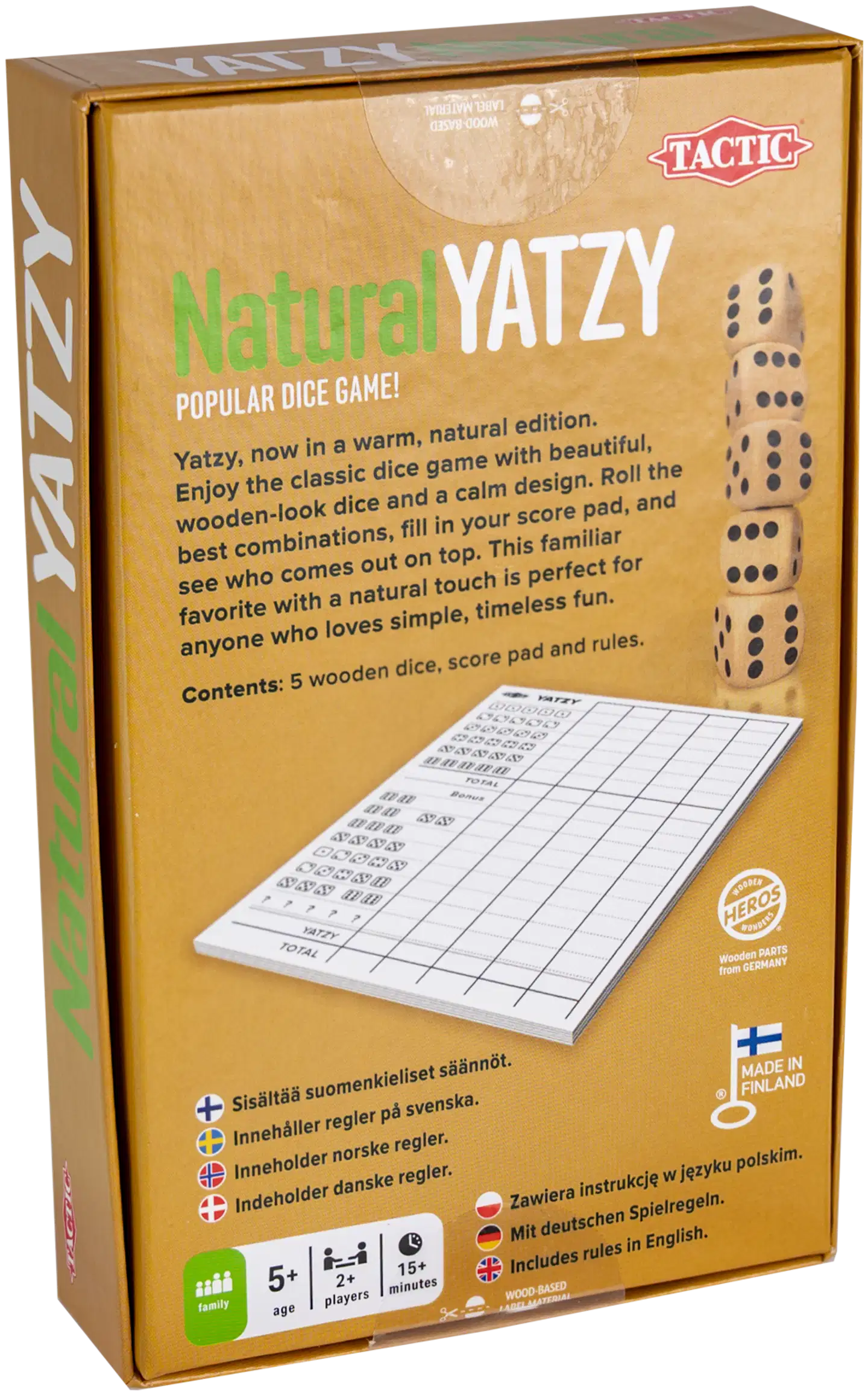 Tactic Noppapeli Yatzy Natural - 4