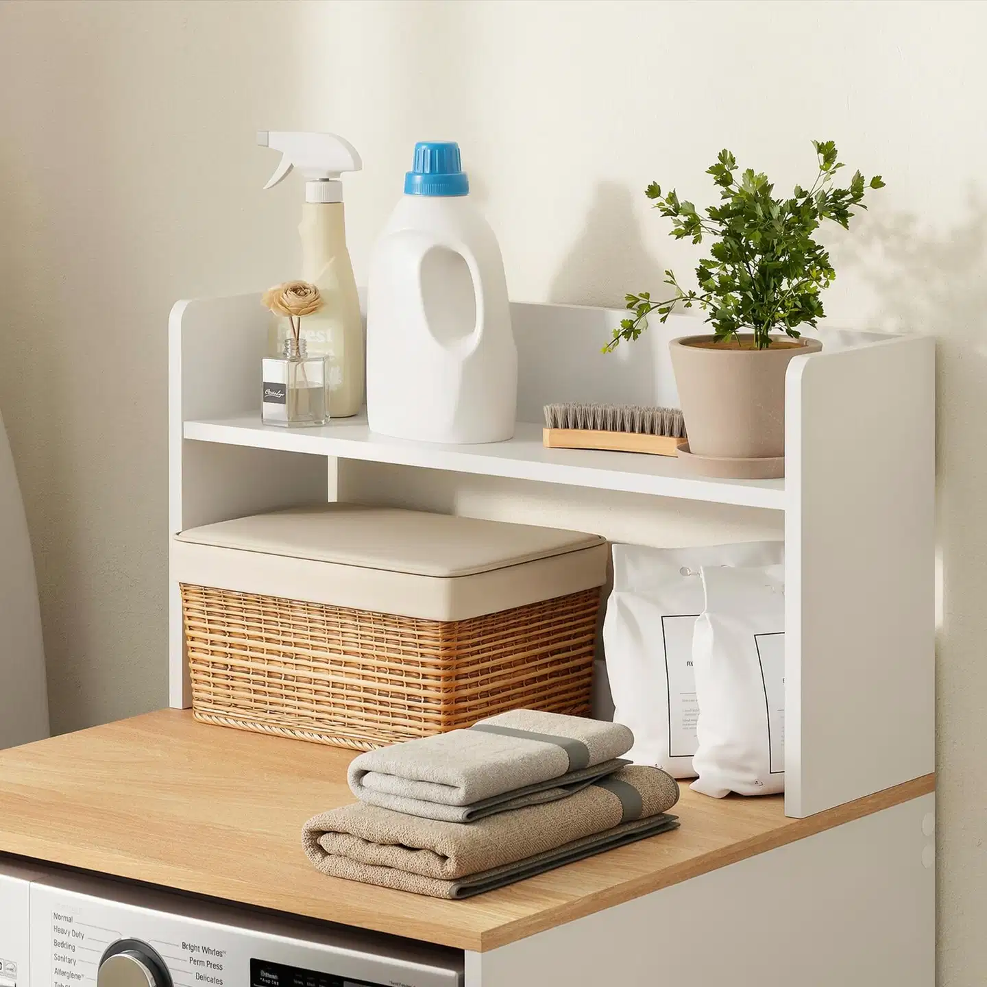 SoBuy pesukonekaappi valkoinen BZR224-WN - 4