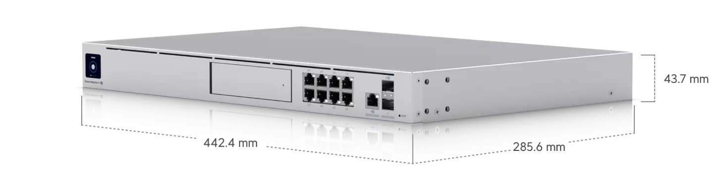 Ubiquiti räkkiasenteinen 10 Gbps yhdyskäytävä integroidulla PoE-kytkimellä UDM-SE - 8