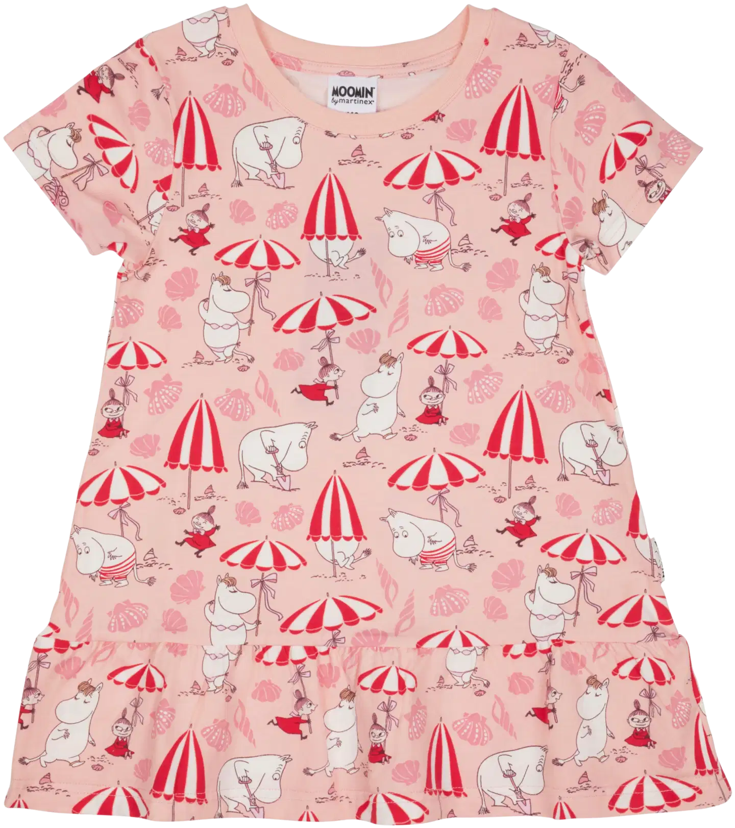 Muumi lasten tunika Simpukkaranta 591964 - koralli