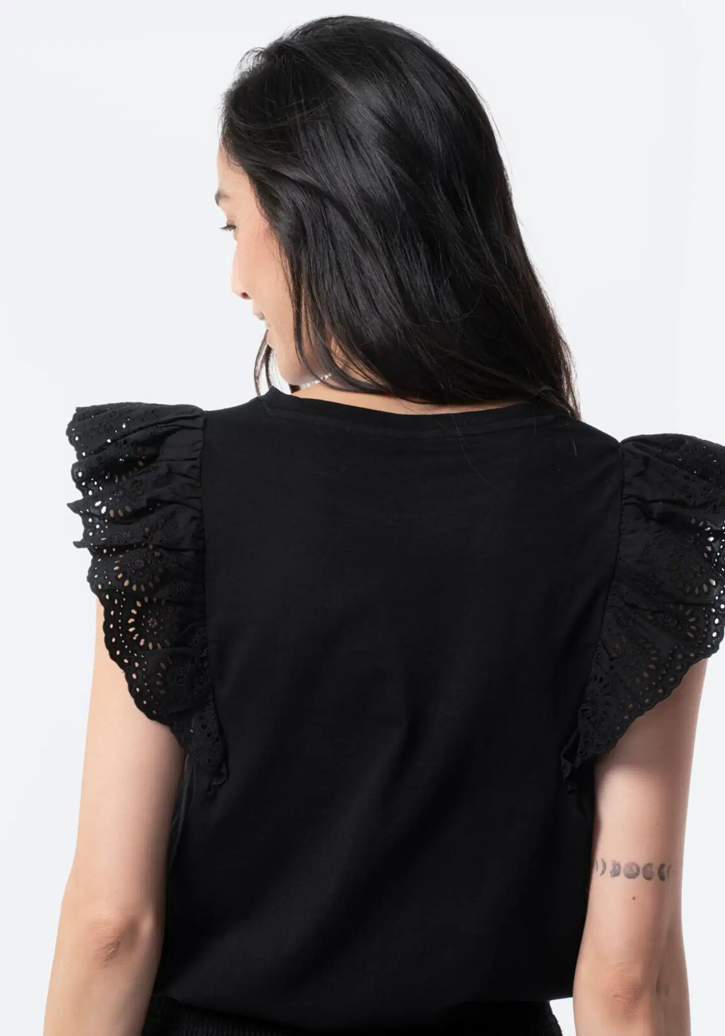 TEX naisten frillatoppi I282731 - BLACK 1 - 2