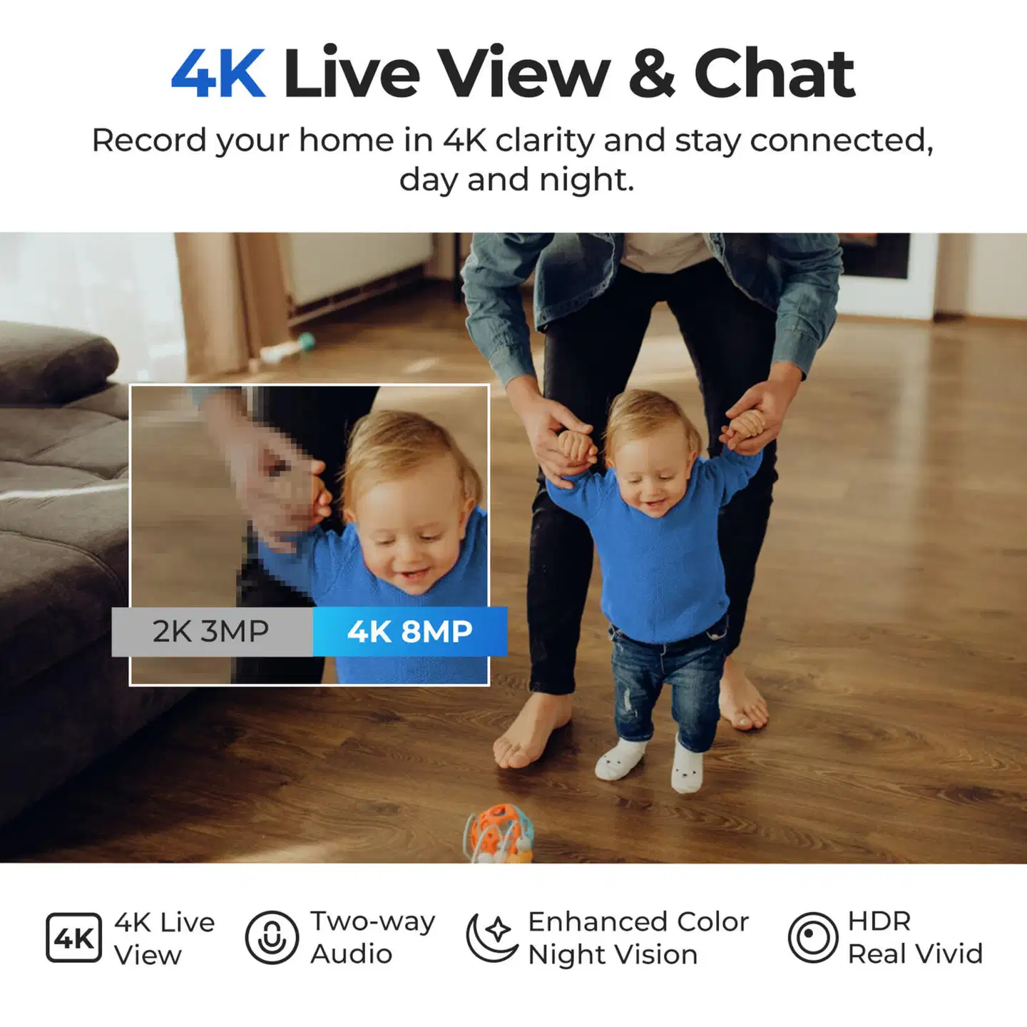 Imilab C40 4K WiFi -valvontakamera sisäkäyttöön CMSXJ112A - 16