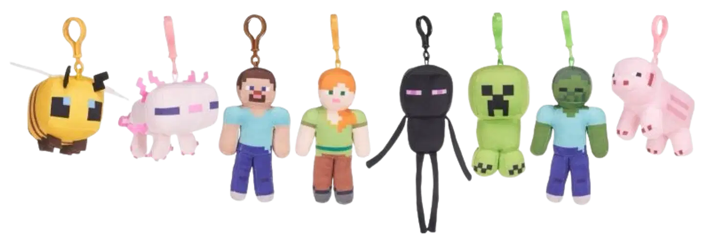 Pehmo Minecraft  lajitelma klipsulla 13cm