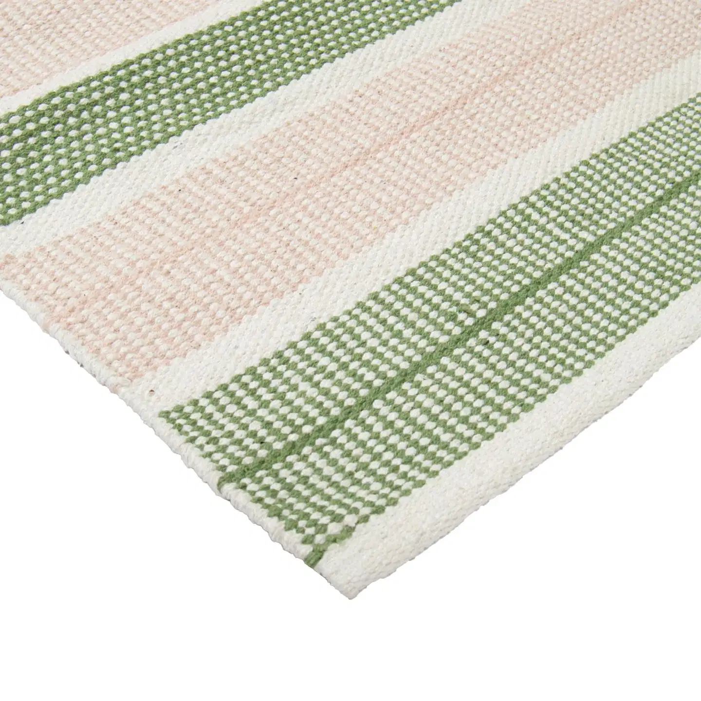 ihankotona puuvillamatto Foksi 80x200 cm vihreä-roosa - 2