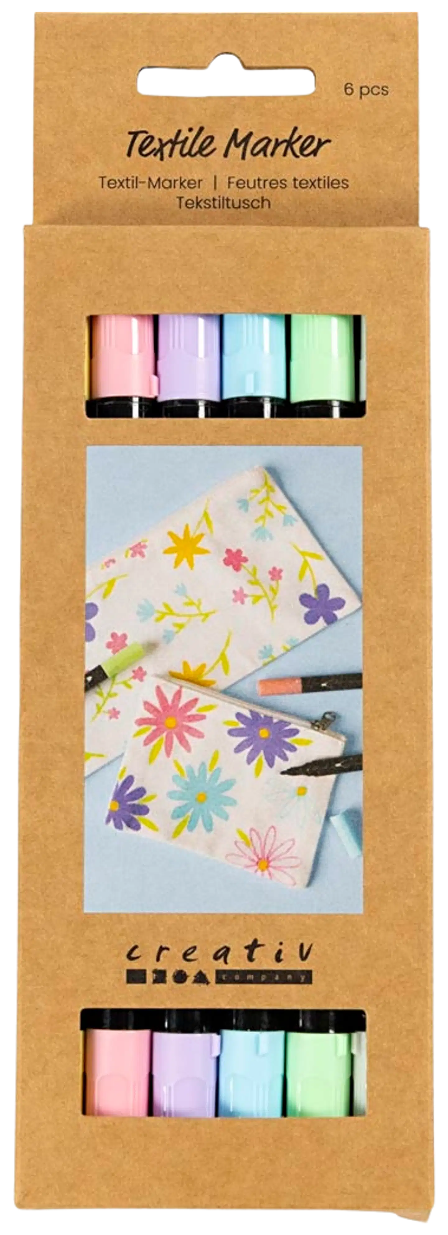 Creativ Company tekstiilitussit, pastellivärit, 6väriä - 2