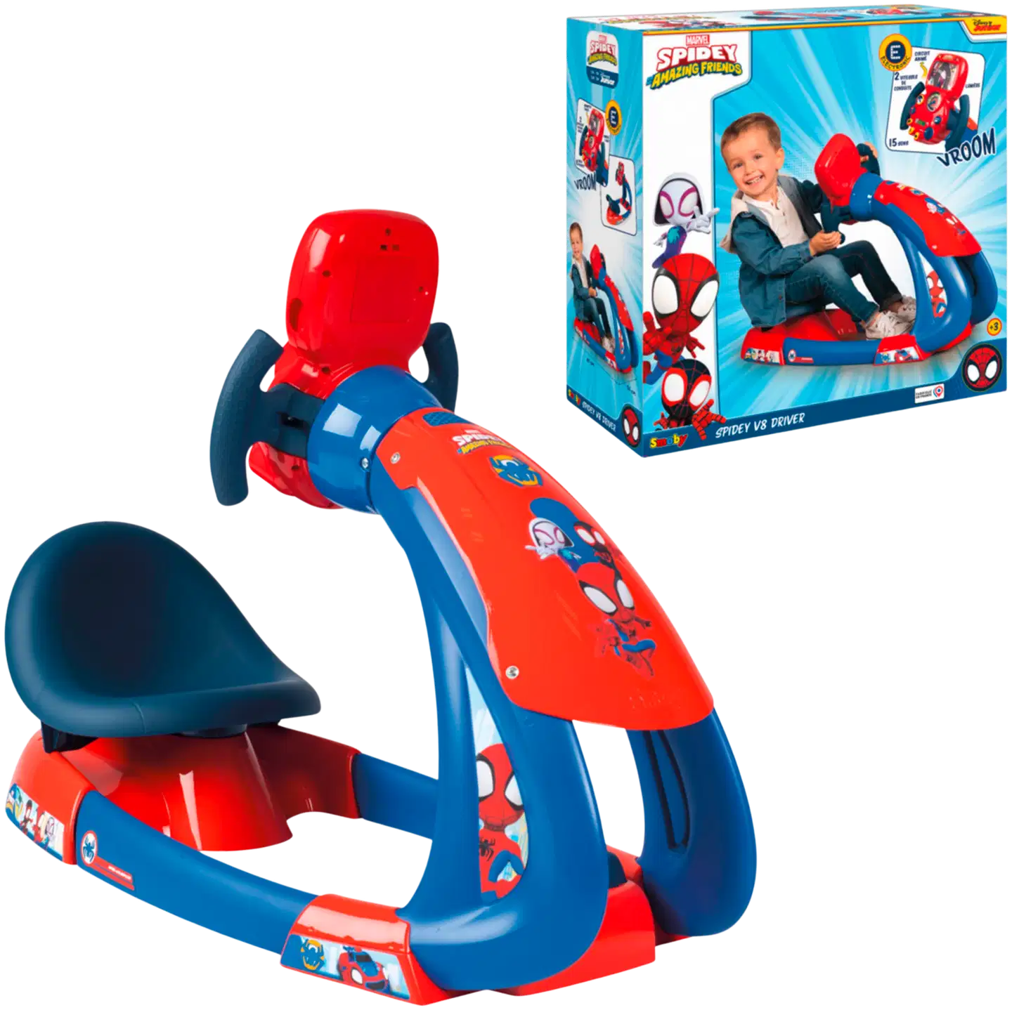 Smoby  Spidey V8 -ajosimulaattori, jossa valo- ja äänitehosteet - 1