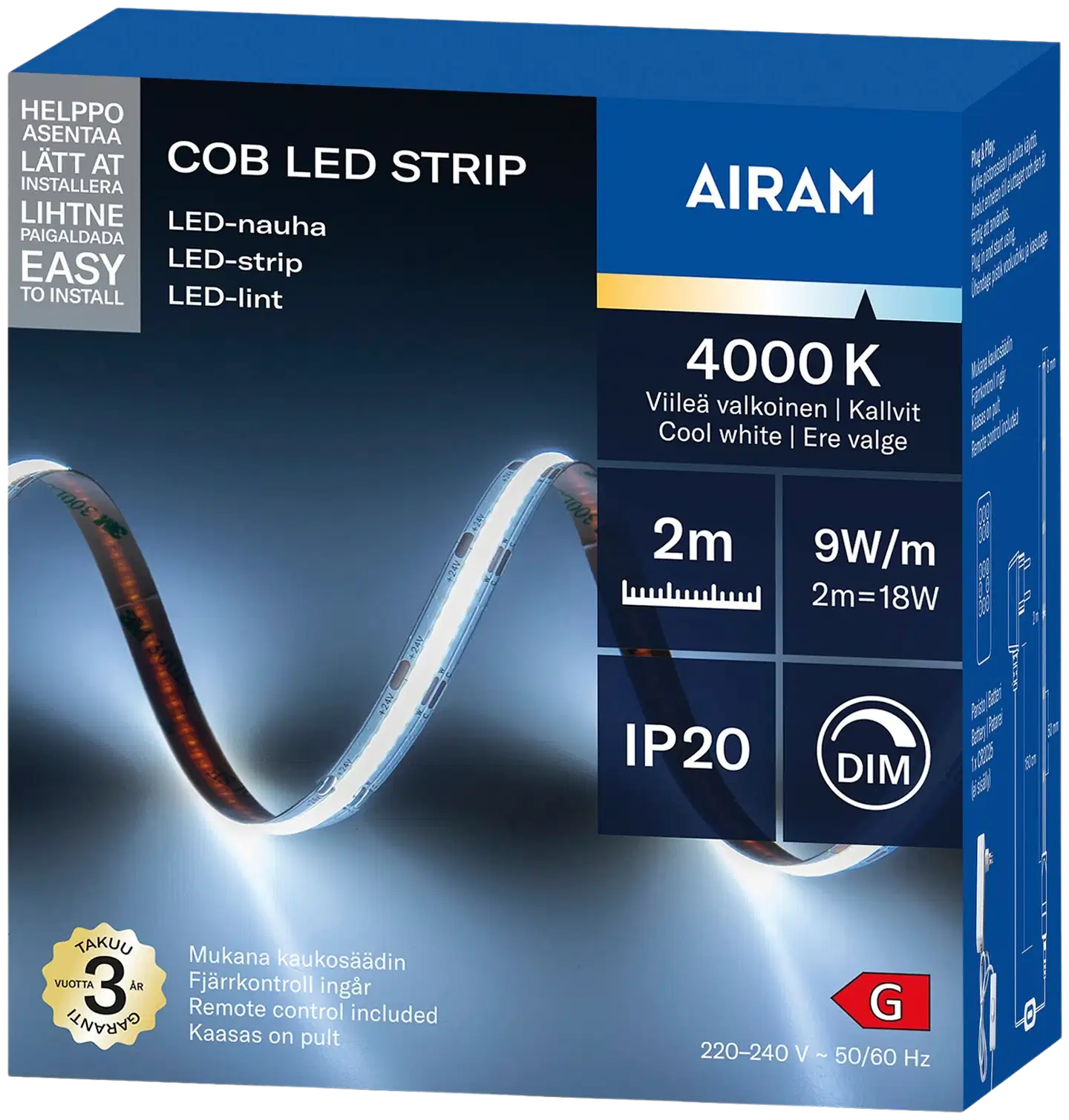 Airam COB LED Strip Led-nauha 24V IP20 840 2m - 2