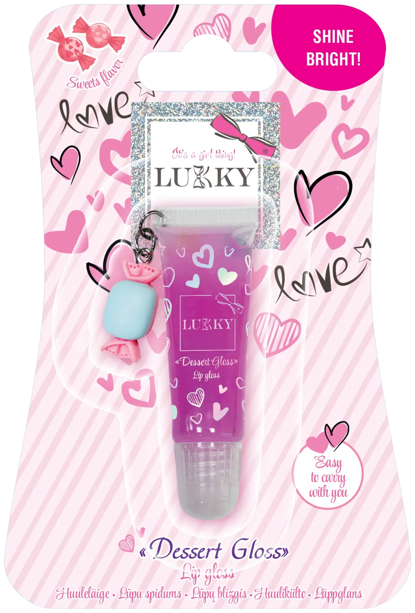 Lukky huulikiilto riipuksella 6ml, erilaisia - 1