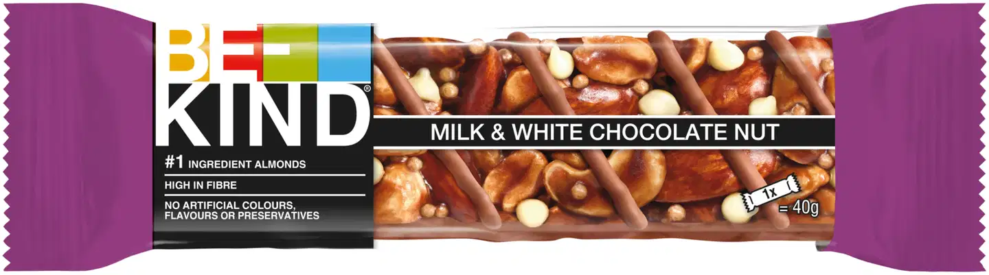 BE-KIND Milk&White Choc Nut patukka (40g)