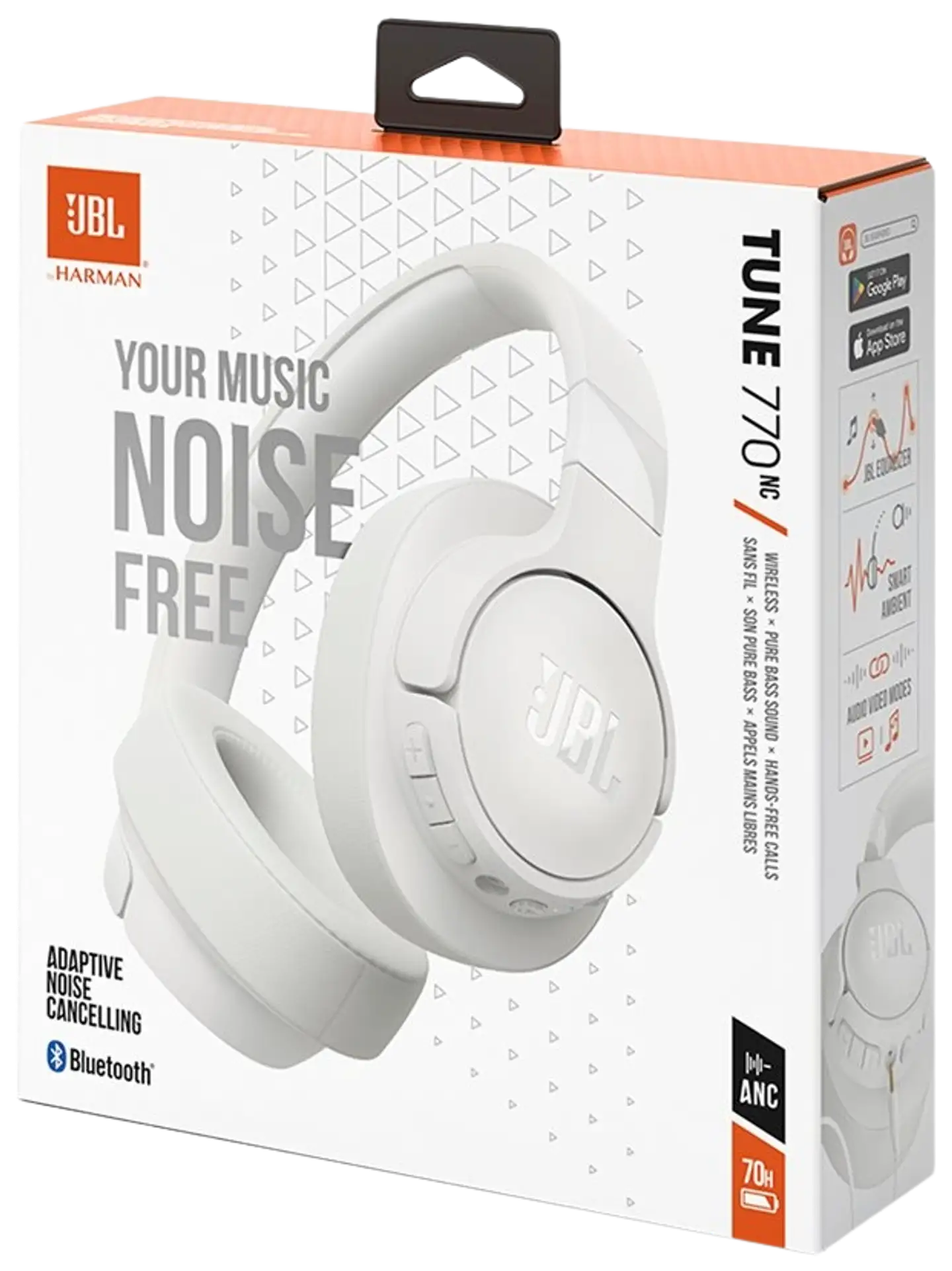 JBL langattomat Bluetooth-vastamelukuulokkeet Tune 770NC valkoinen - 8