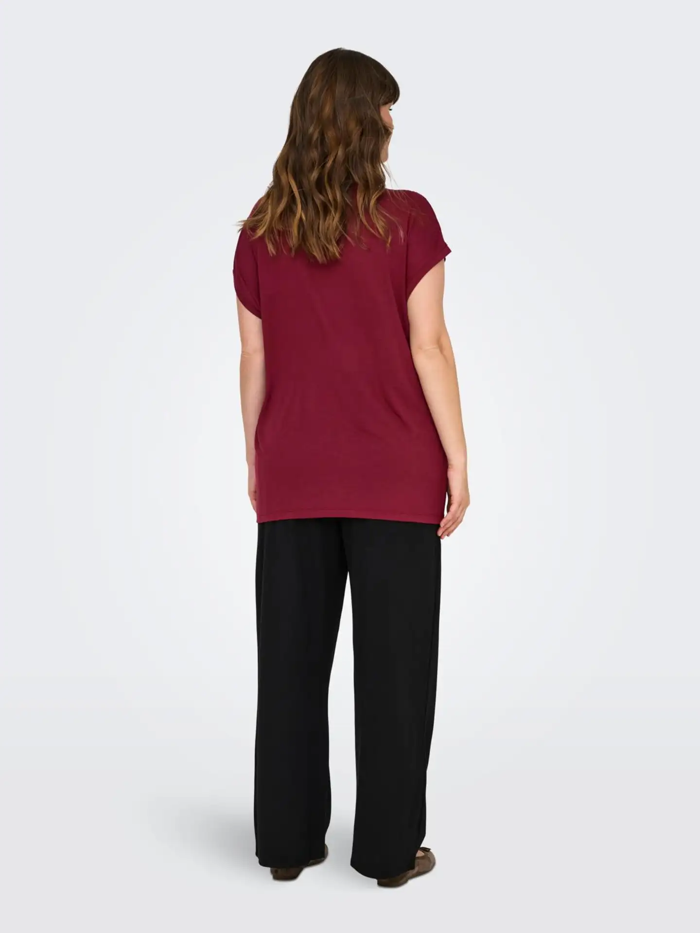 ONLY CARMAKOMA naisten paita Carflake - Ruby wine - 4