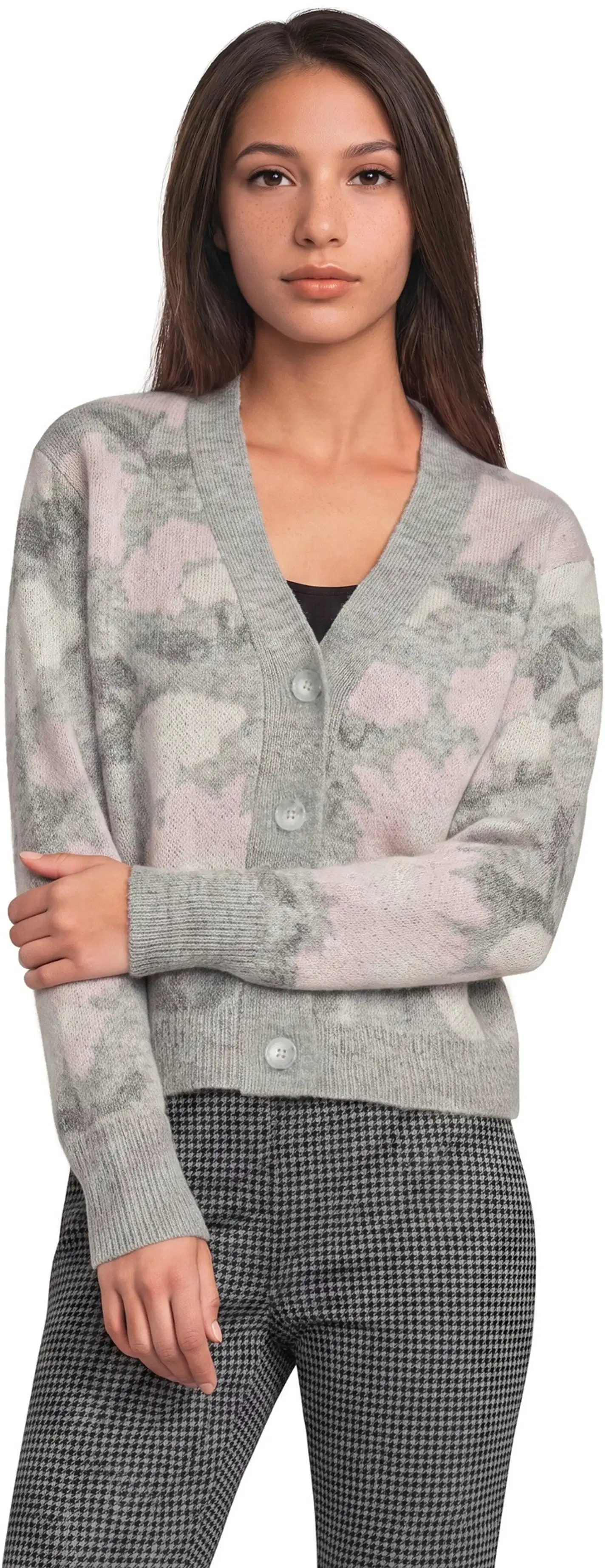 WKLY. naisten neuletakki villasekoite 213W362689 - intarsia - 1