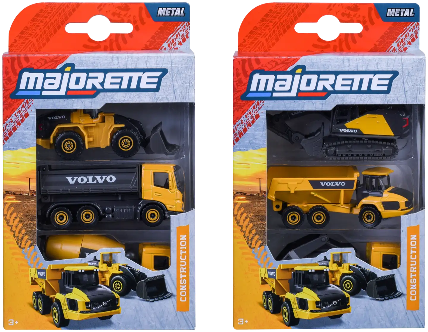 Majorette Volvo työmaa-ajoneuvot, 3 kpl/pkt, 7,5 cm, lajitelma - 3