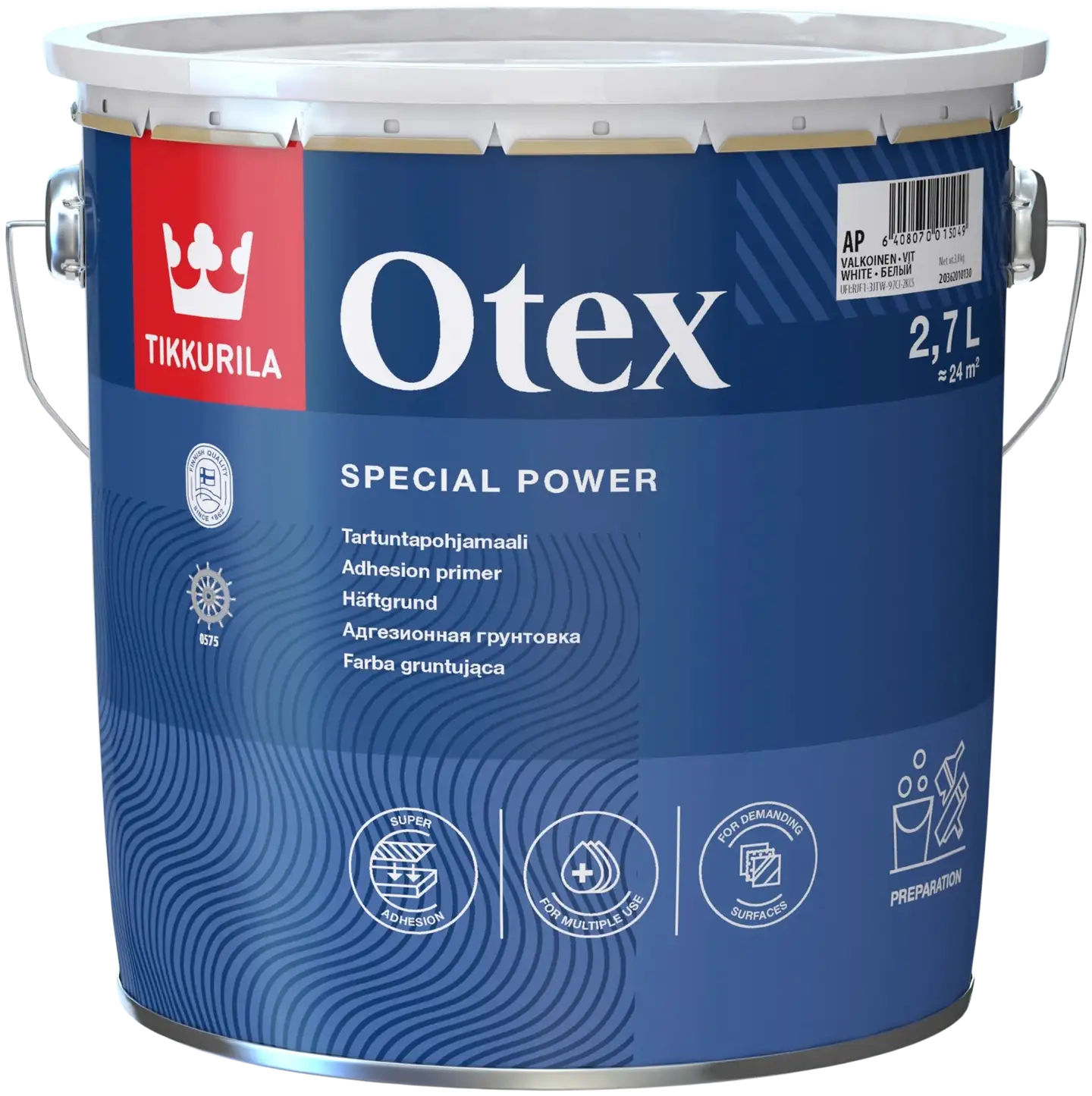Tikkurila tartuntapohjamaali Otex 2,7 l AP valkoinen sävytettävissä täyshimmeä