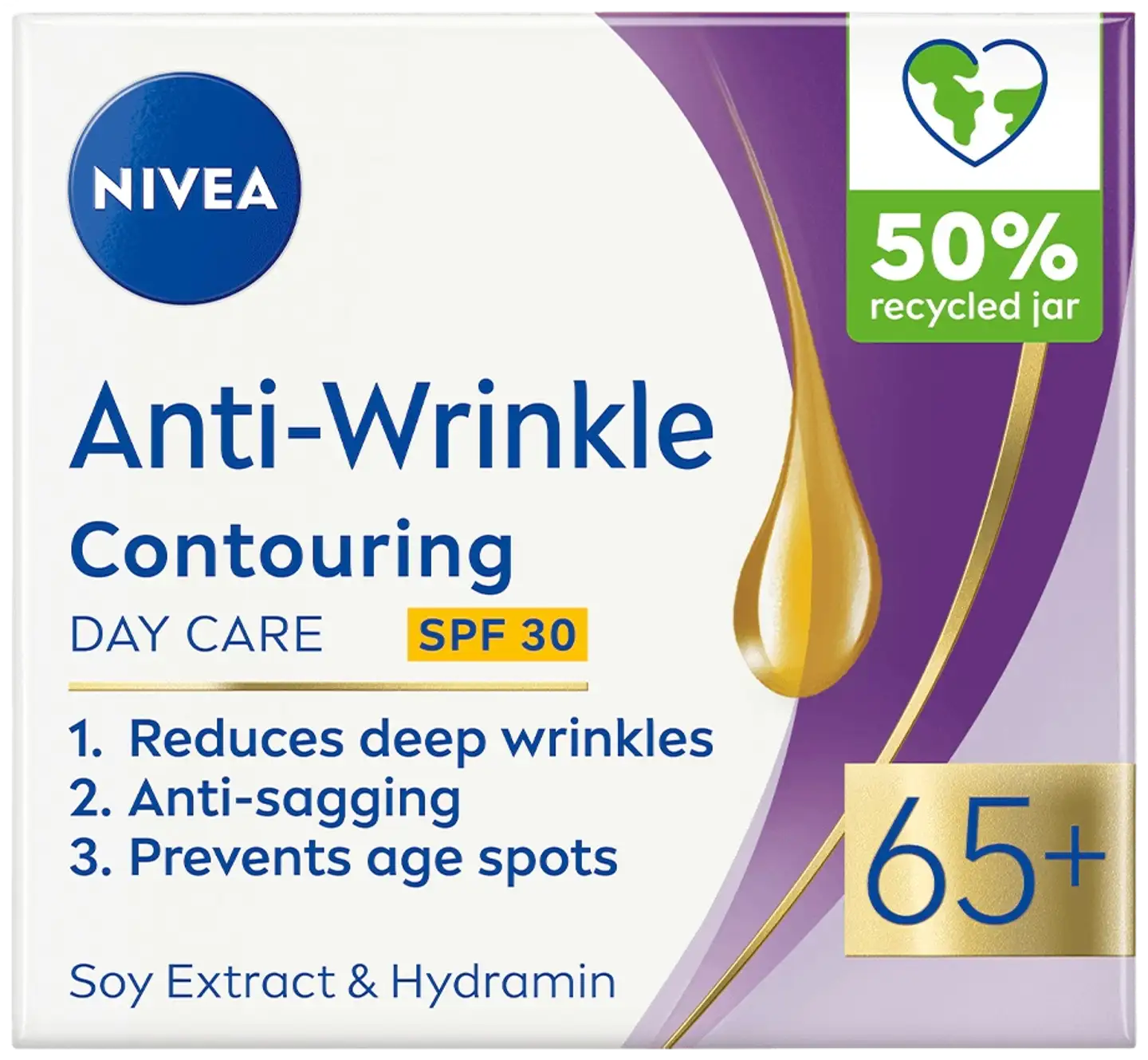 NIVEA 50ml Anti-Wrinkle Contouring Day Cream 65+ -päivävoide - 1