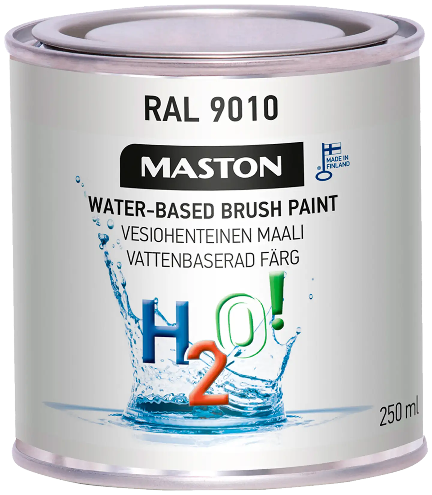 Maali H2O! RAL9010 Puhtaanvalkoinen 250ml - 1