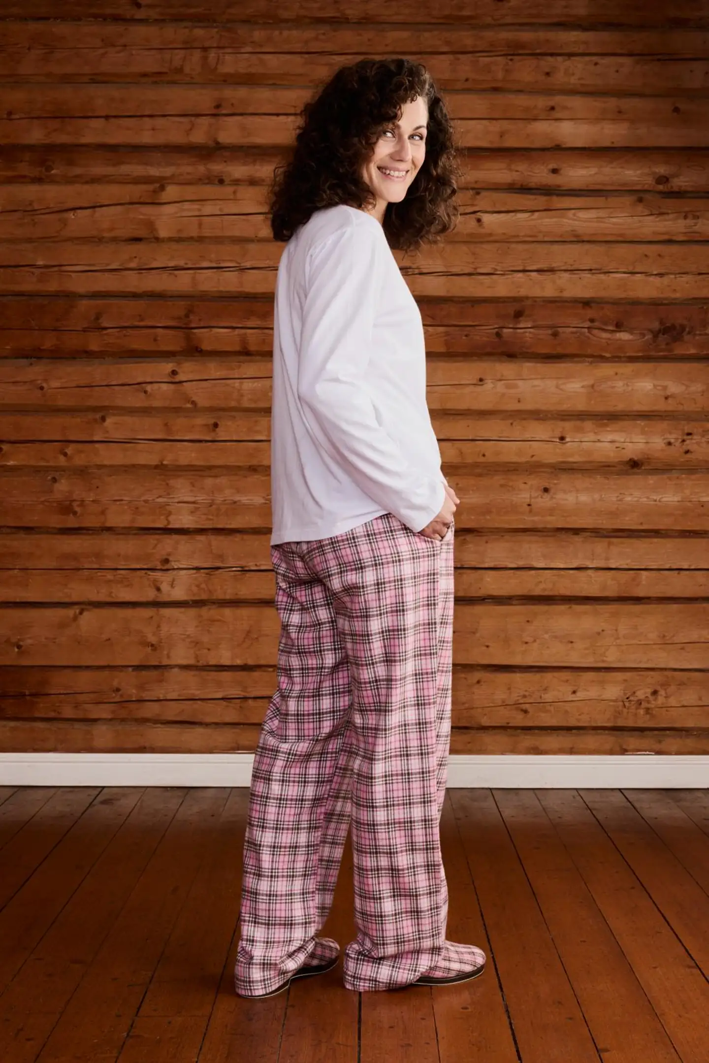 Reino&Aino naisten flanellipyjama Aino - pink check - 5